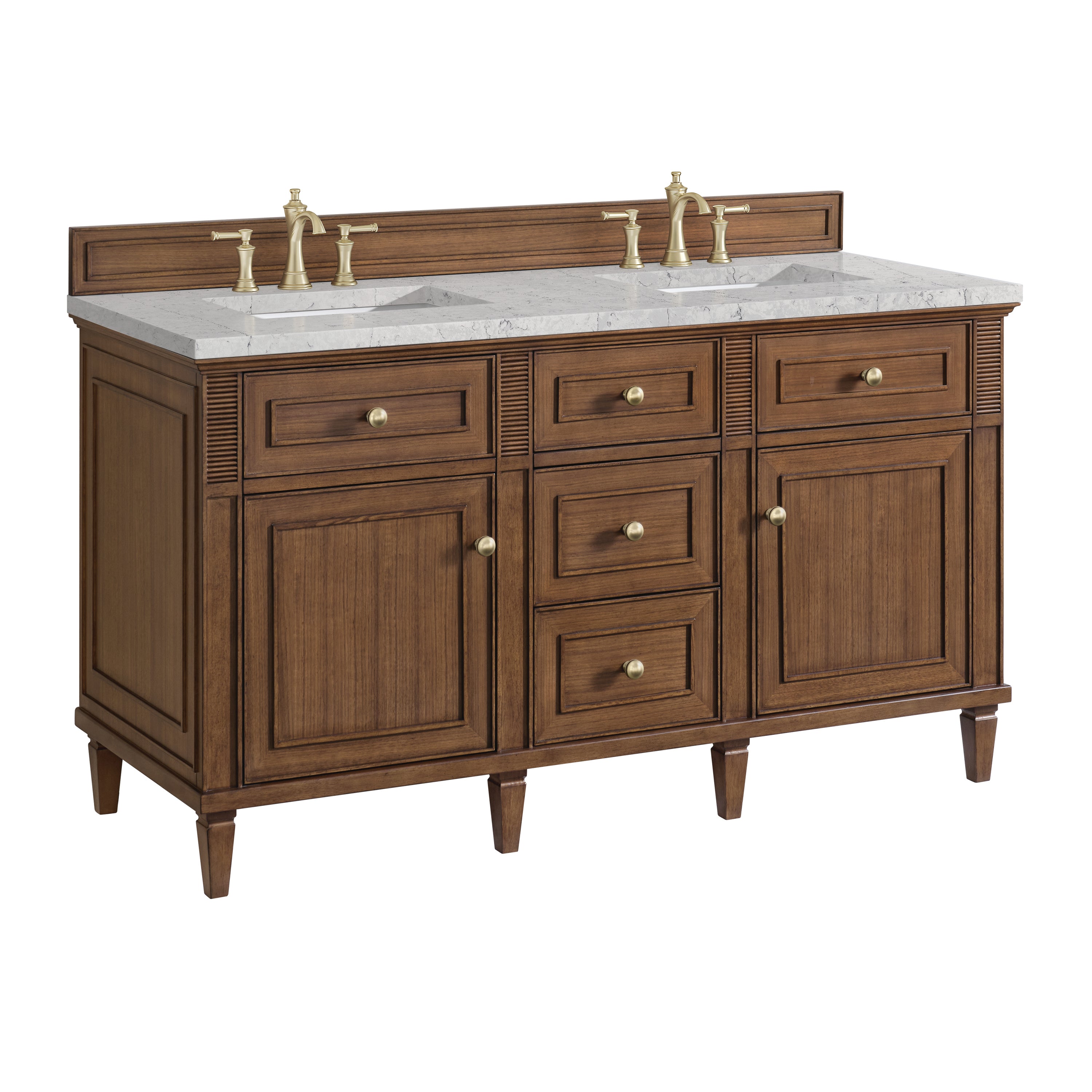 James Martin Lorelai 60" Double Vanity in Mid-Century Walnut with 3cm Countertop