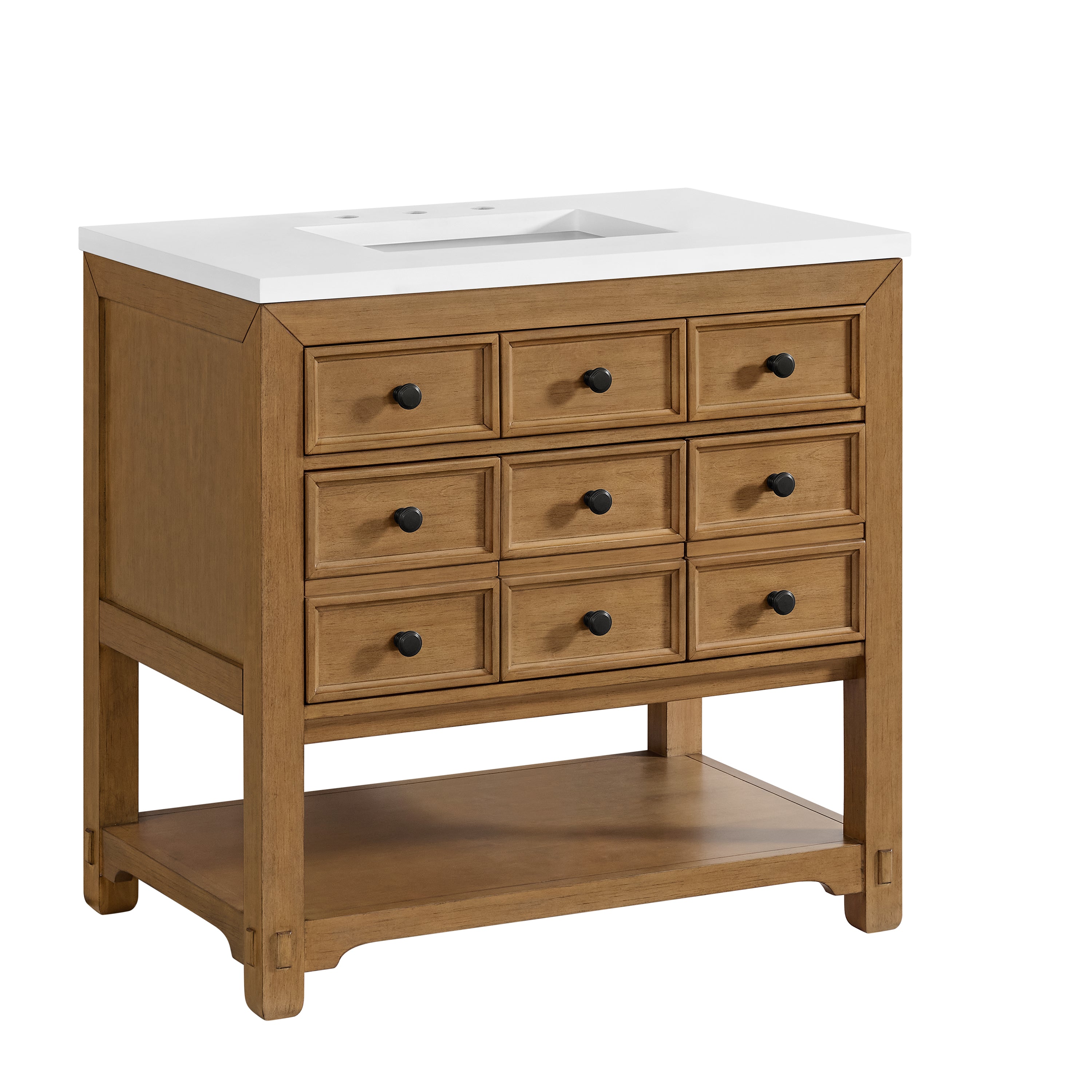 James Martin Malibu 36" Single Vanity in Amber Birch with 3cm Countertop