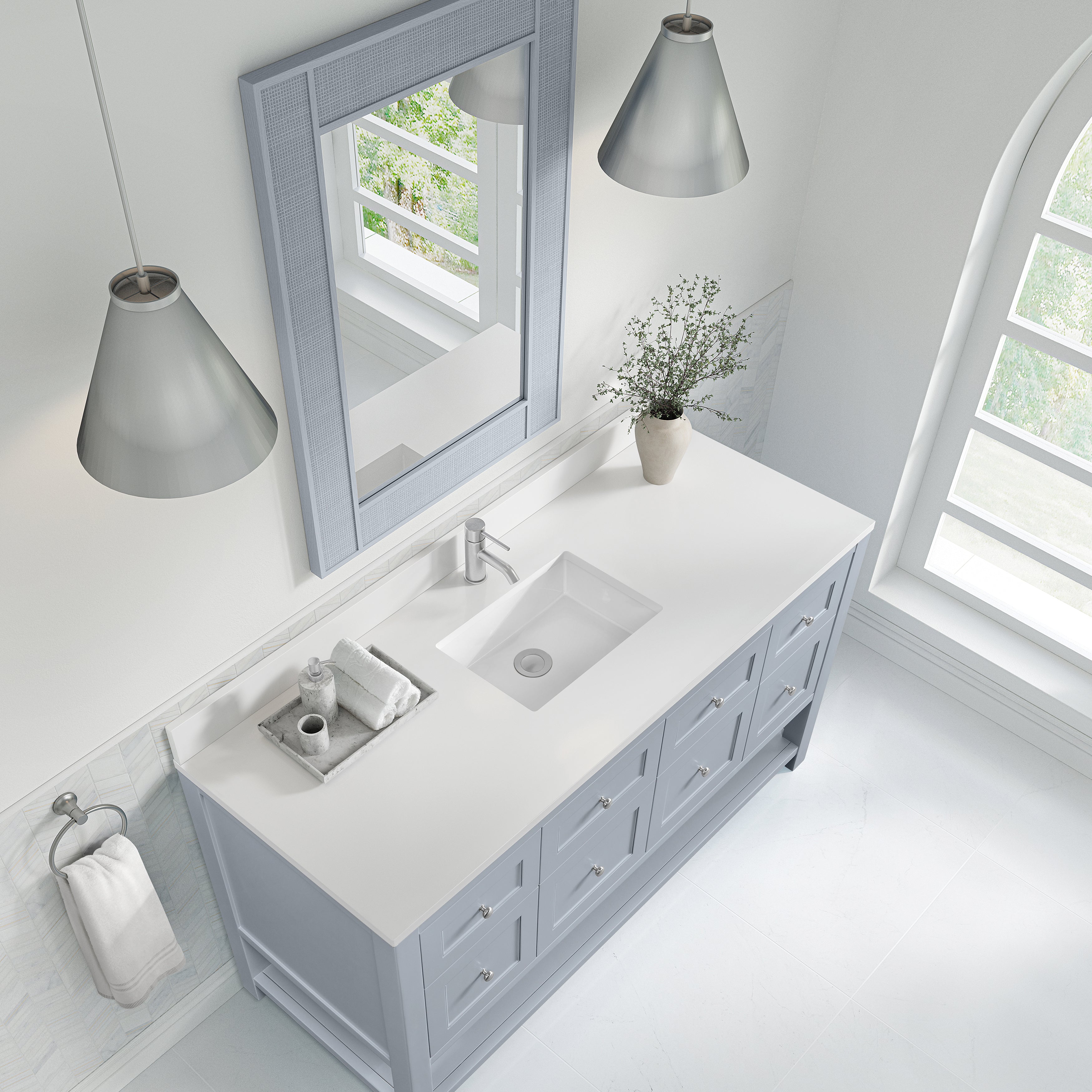 James Martin Breckenridge 60" Single Vanity in Serenity Blue with 3cm Countertop