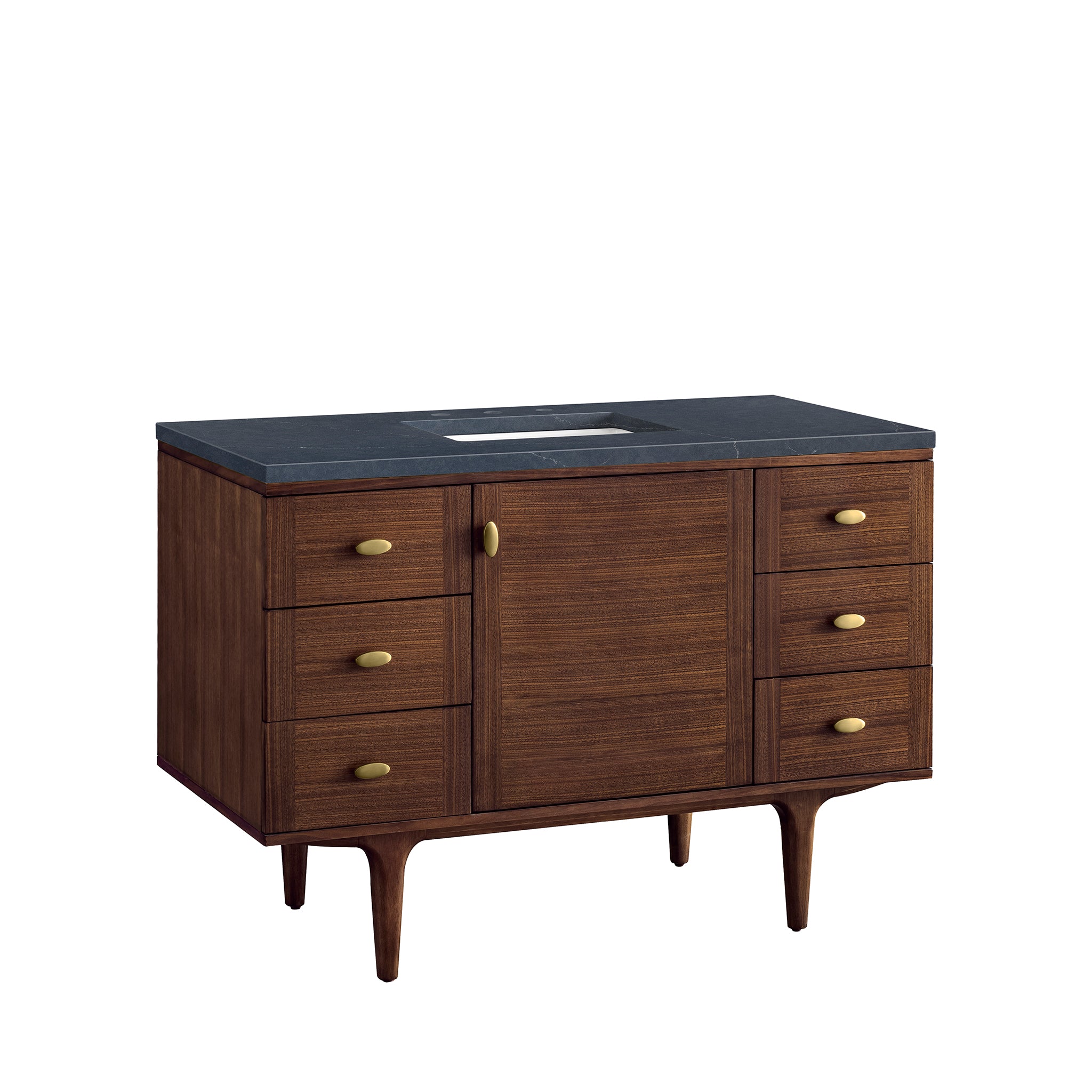 James Martin Amberly 48" Single Vanity in Mid-Century Walnut with 3cm Countertop