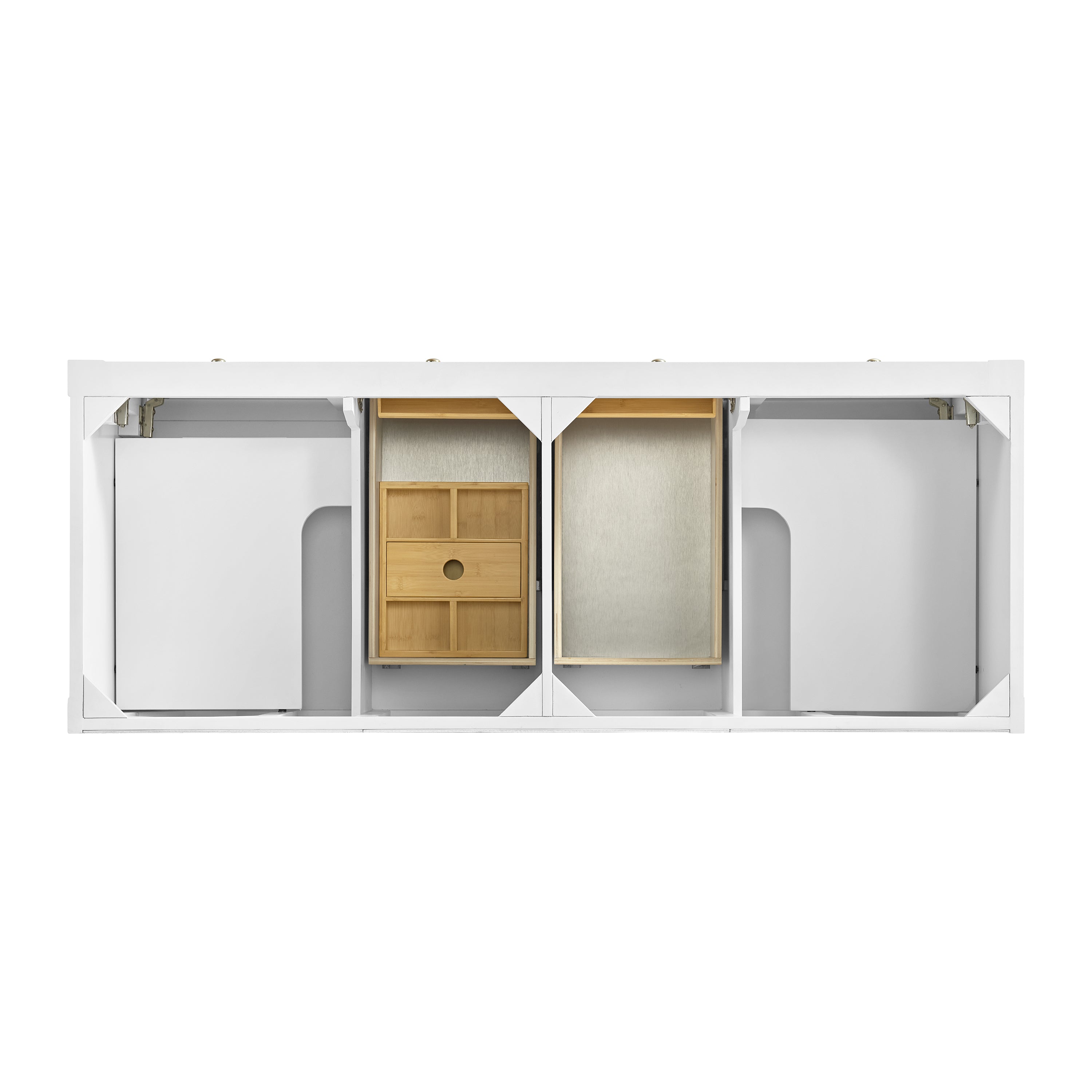James Martin Breckenridge 60" Double Vanity in Bright White with 3cm Countertop