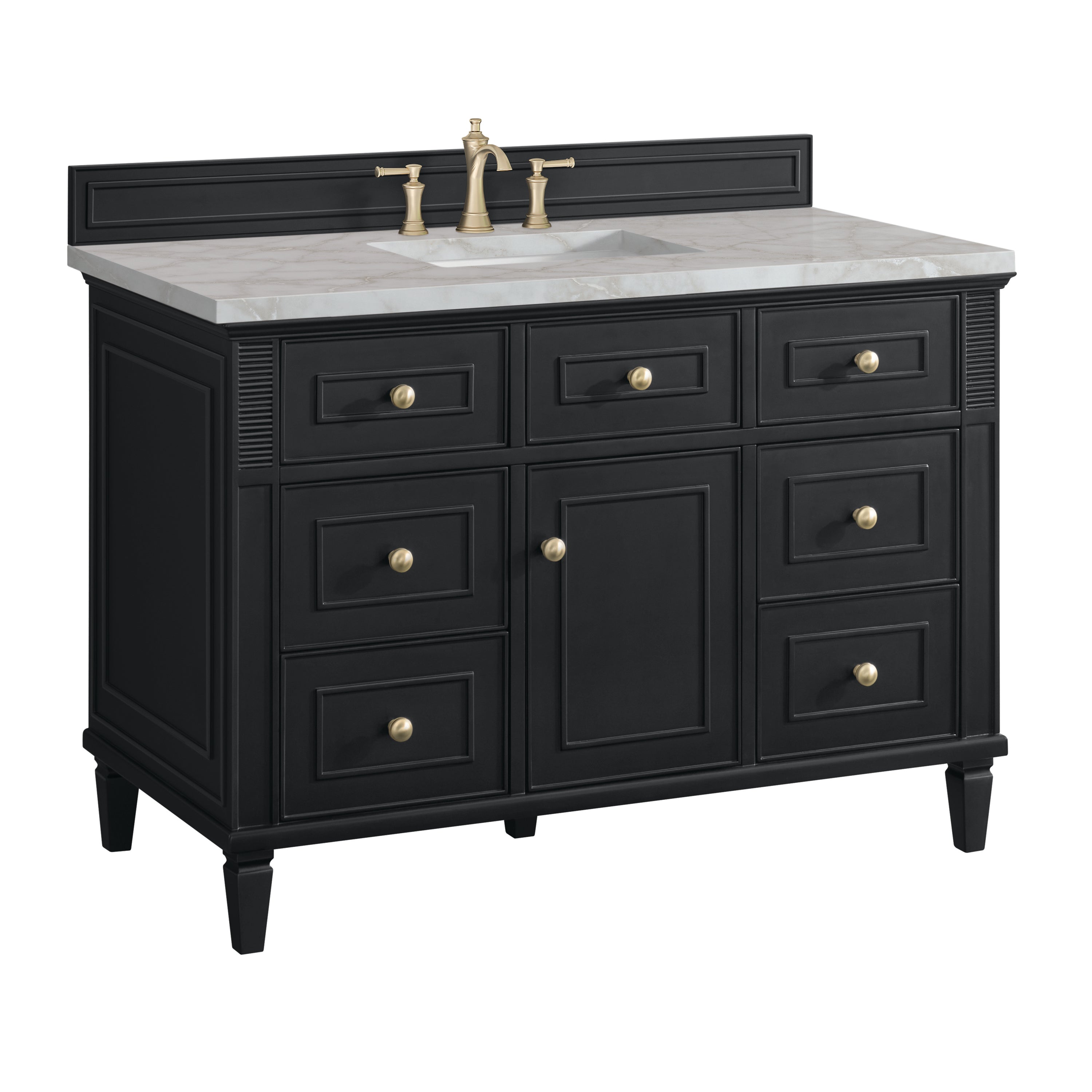James Martin Lorelai 48" Single Vanity in Black Onyx with 3cm Countertop