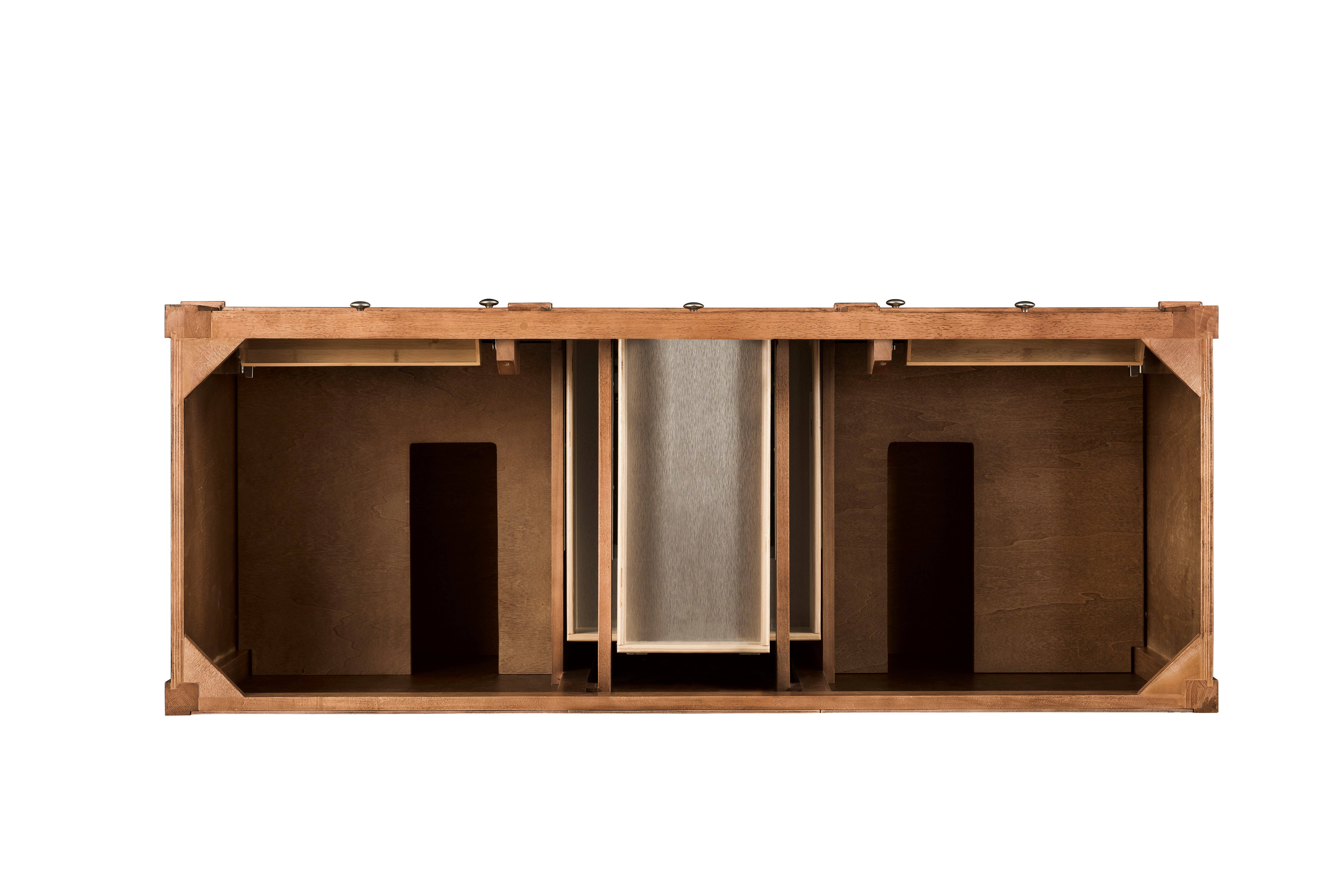 James Martin Brittany 60" Double Vanity in Saddle Brown with 3cm Countertop and FreePower Wireless Charger