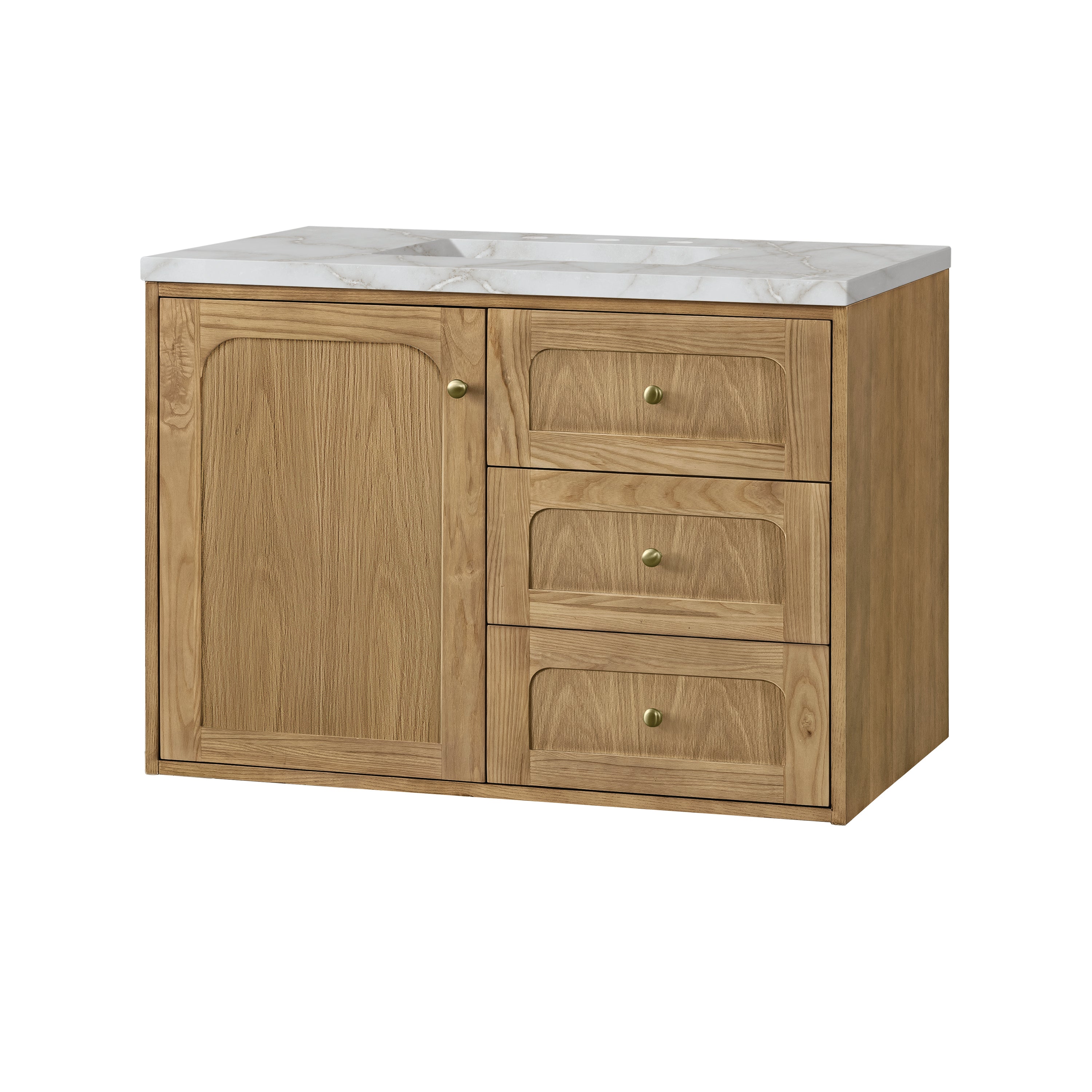 James Martin Laurent 36" Single Vanity in Light Natural Oak with 3cm Countertop