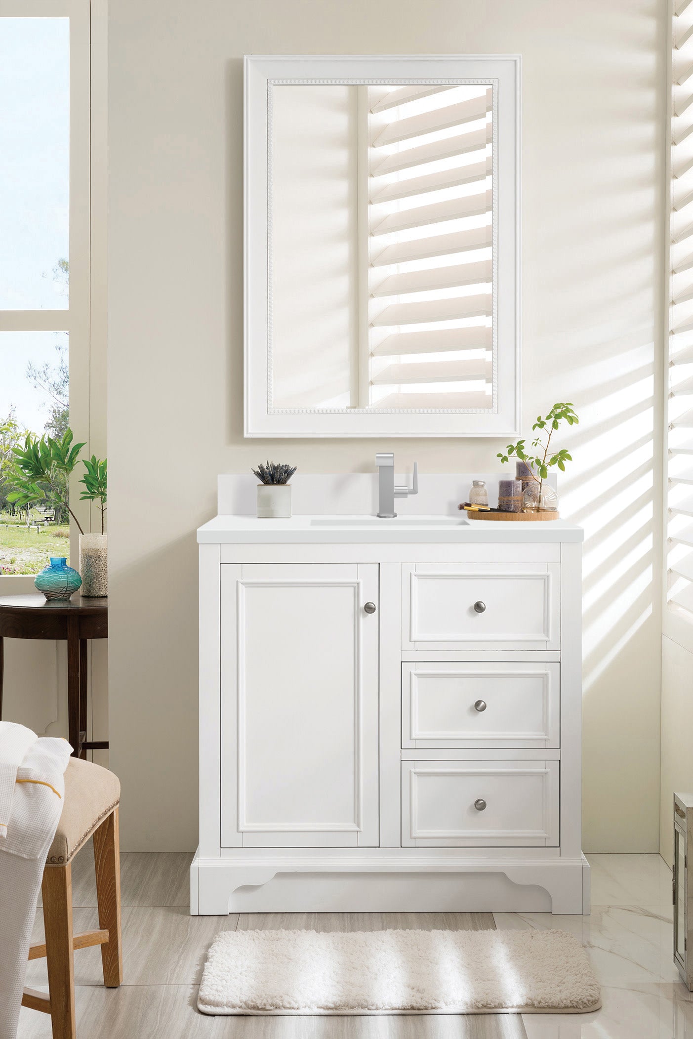 James Martin De Soto 36" Single Vanity in Bright White with 3cm Countertop