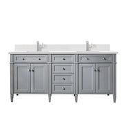 James Martin Brittany 72" Double Vanity in Urban Gray with 3cm Countertop