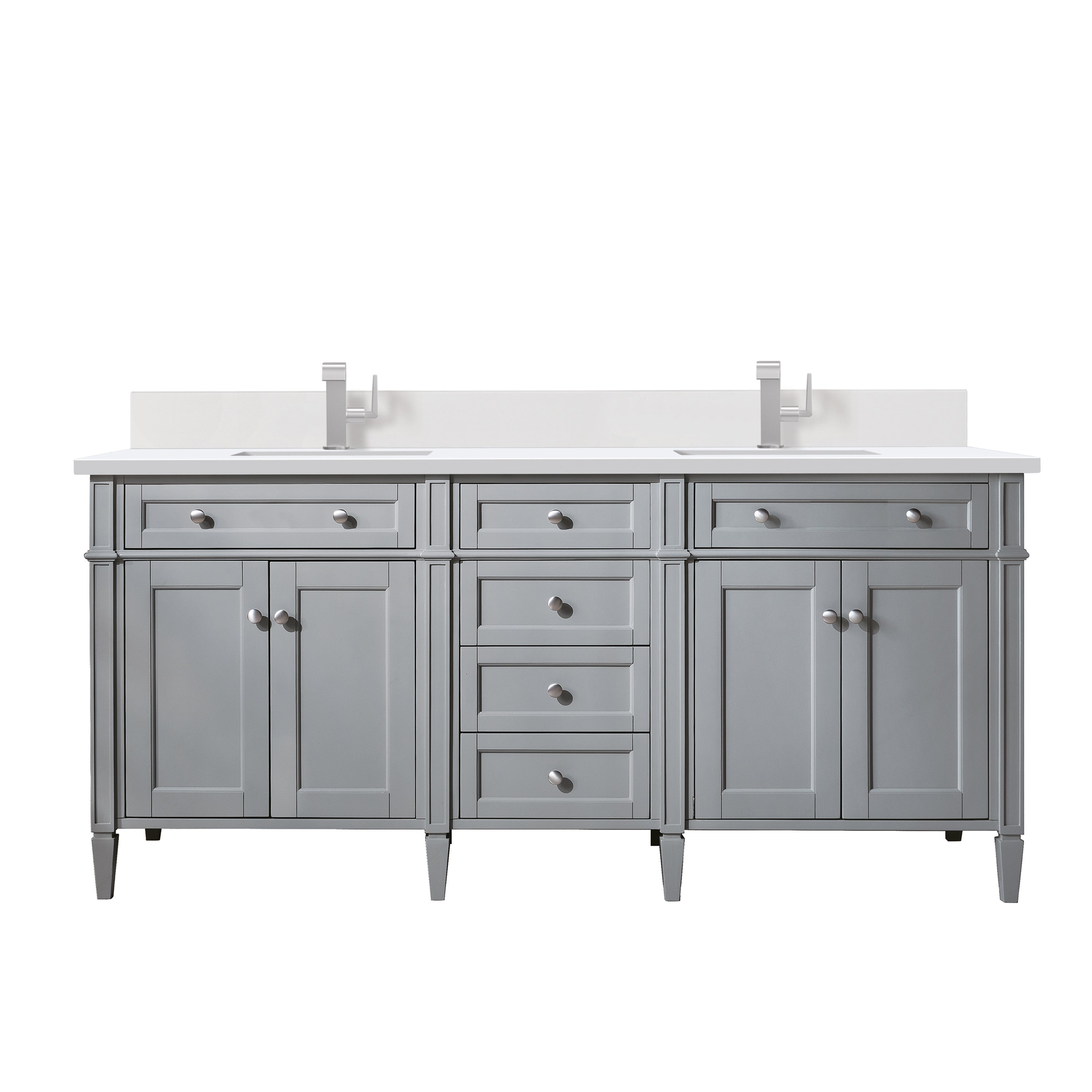 James Martin Brittany 72" Double Vanity in Urban Gray with 3cm Countertop