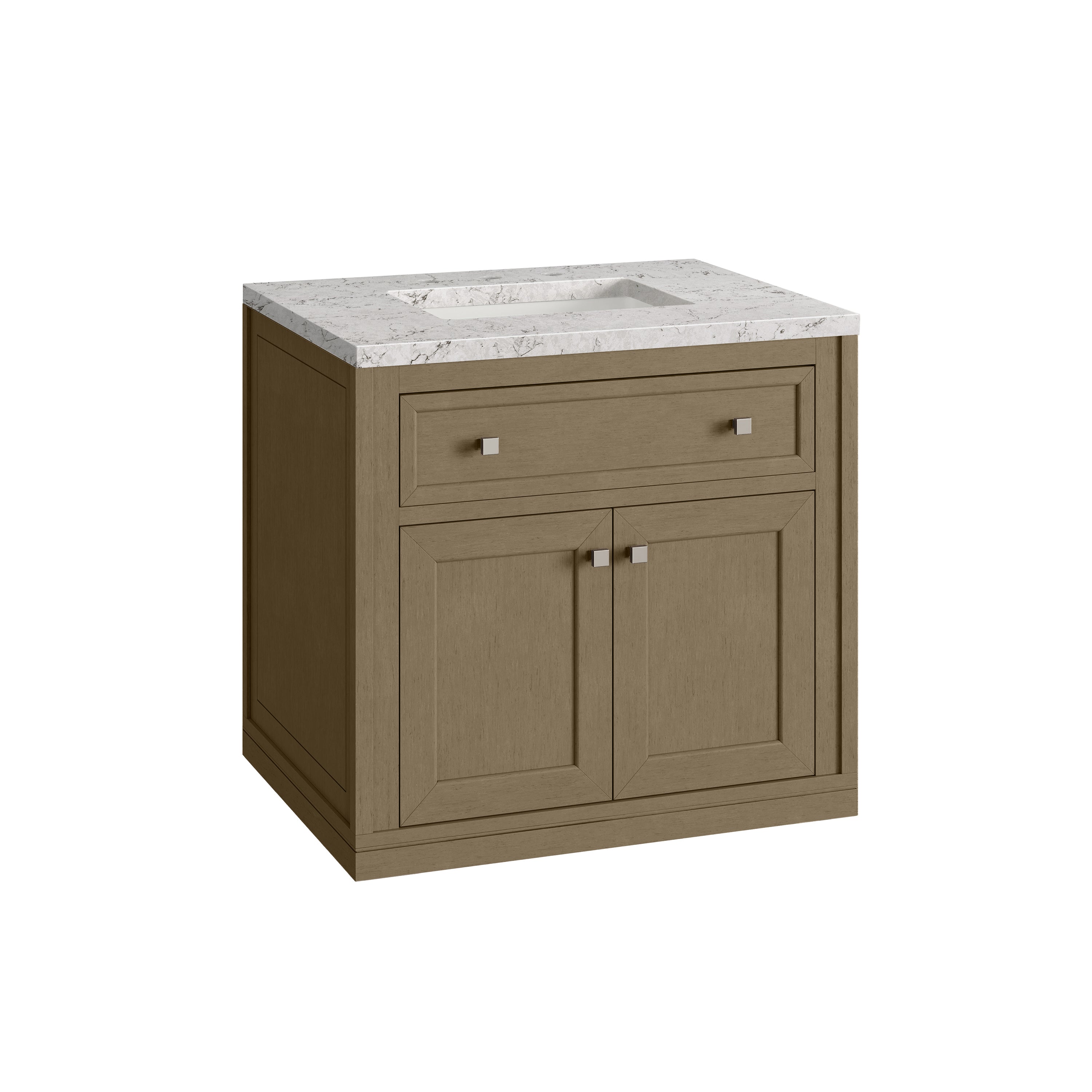 James Martin Chicago 30" Single Vanity in Walnut Whisper with 3cm Countertop