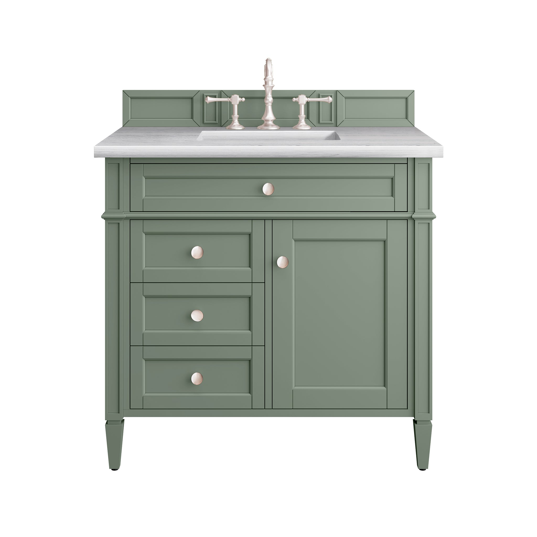 James Martin Brittany 36" Single Vanity in Smokey Celadon with 3cm Countertop