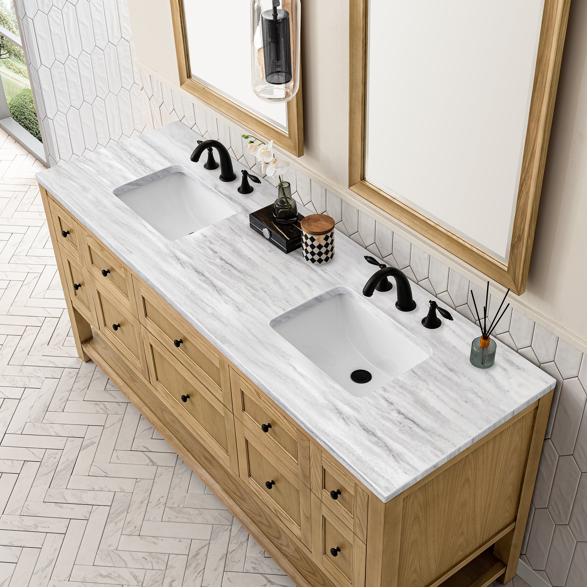 James Martin Breckenridge 72" Double Vanity in Light Natural Oak with 3cm Countertop