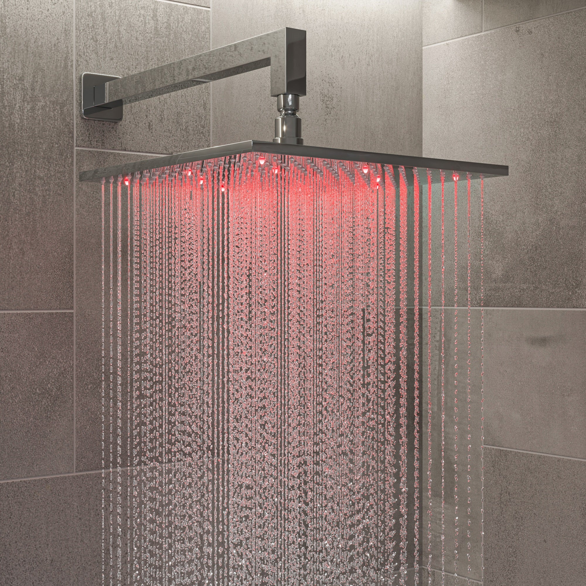 ALFI brand LED12S 12" Square Multi Color LED Rain Shower Head
