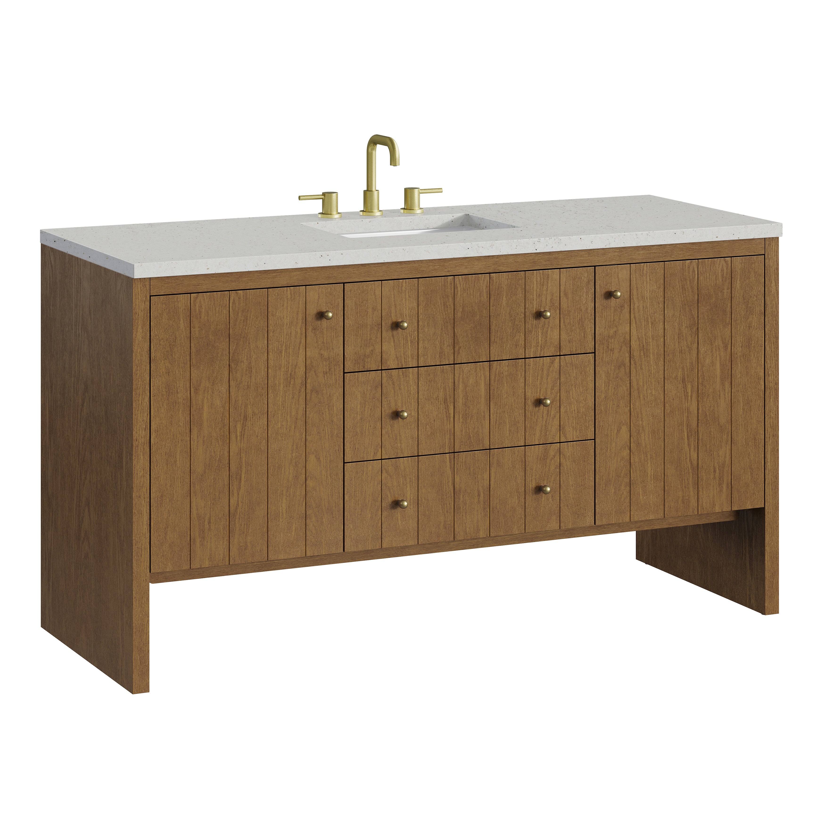 James Martin Hudson 60" Single Vanity in Honey Oak with 3cm Countertop