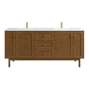James Martin Laurent 72" Double Vanity in Honey Oak with 3cm Countertop