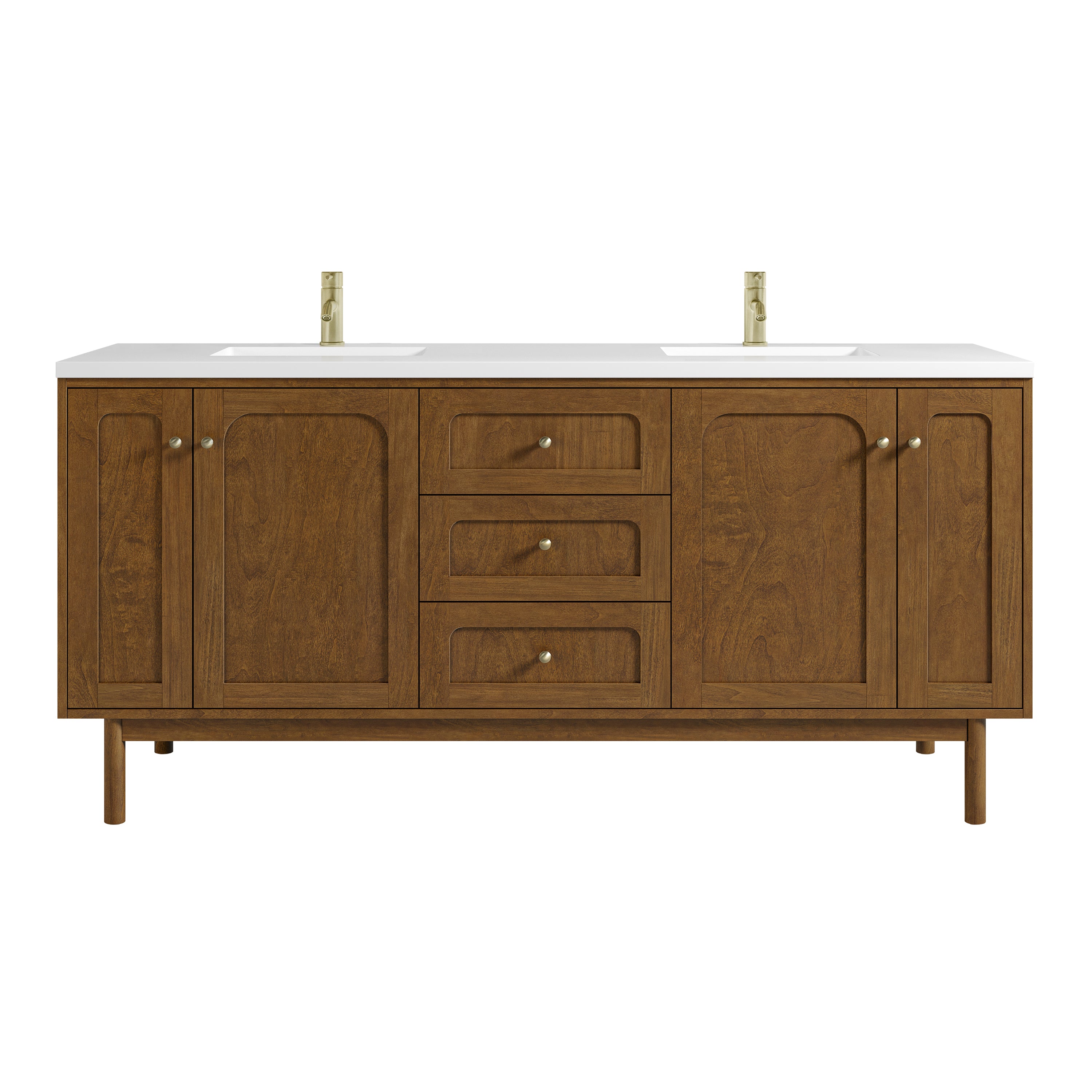 James Martin Laurent 72" Double Vanity in Honey Oak with 3cm Countertop