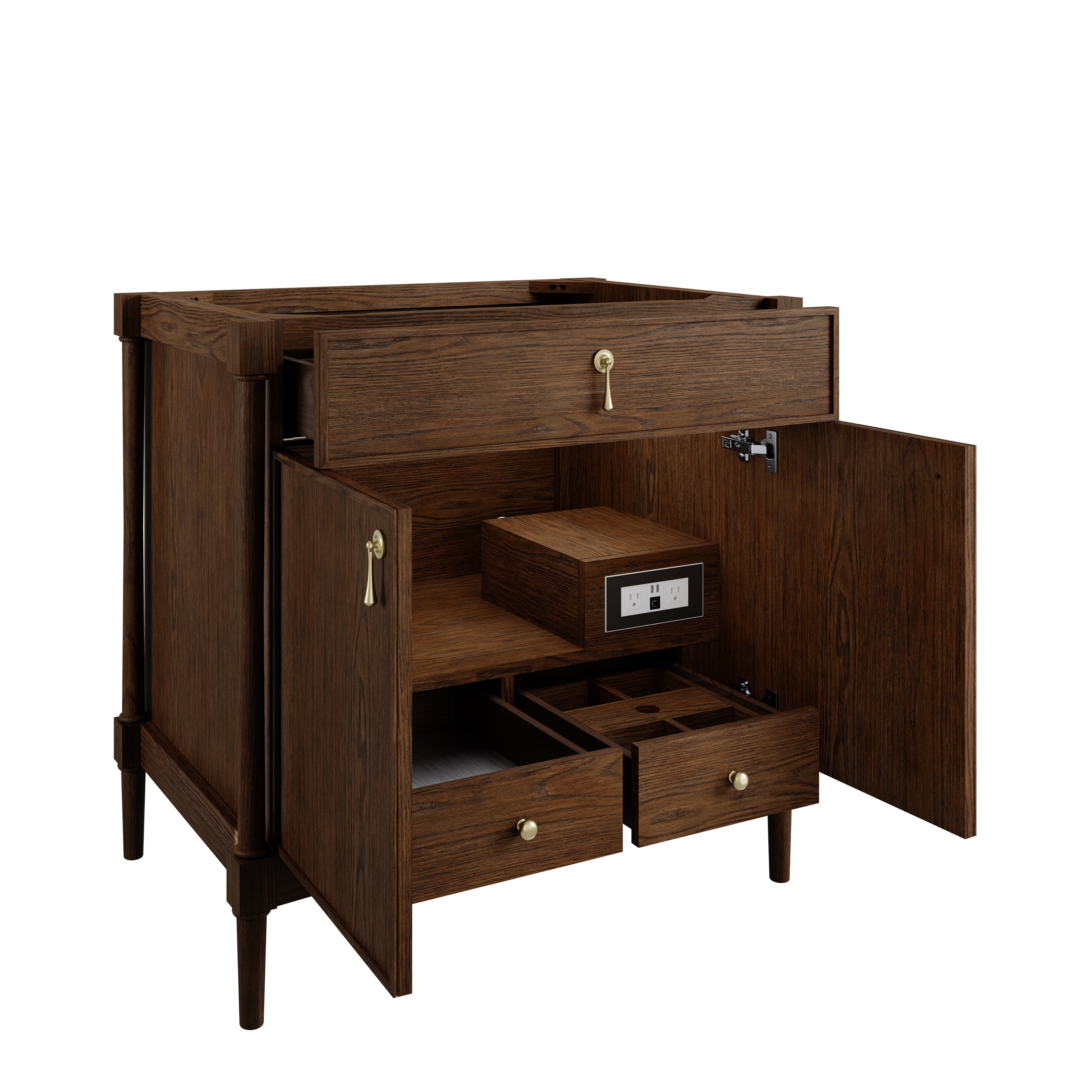 James Martin Kinnsden 36" Single Vanity in Sable Oak with 3cm Countertop