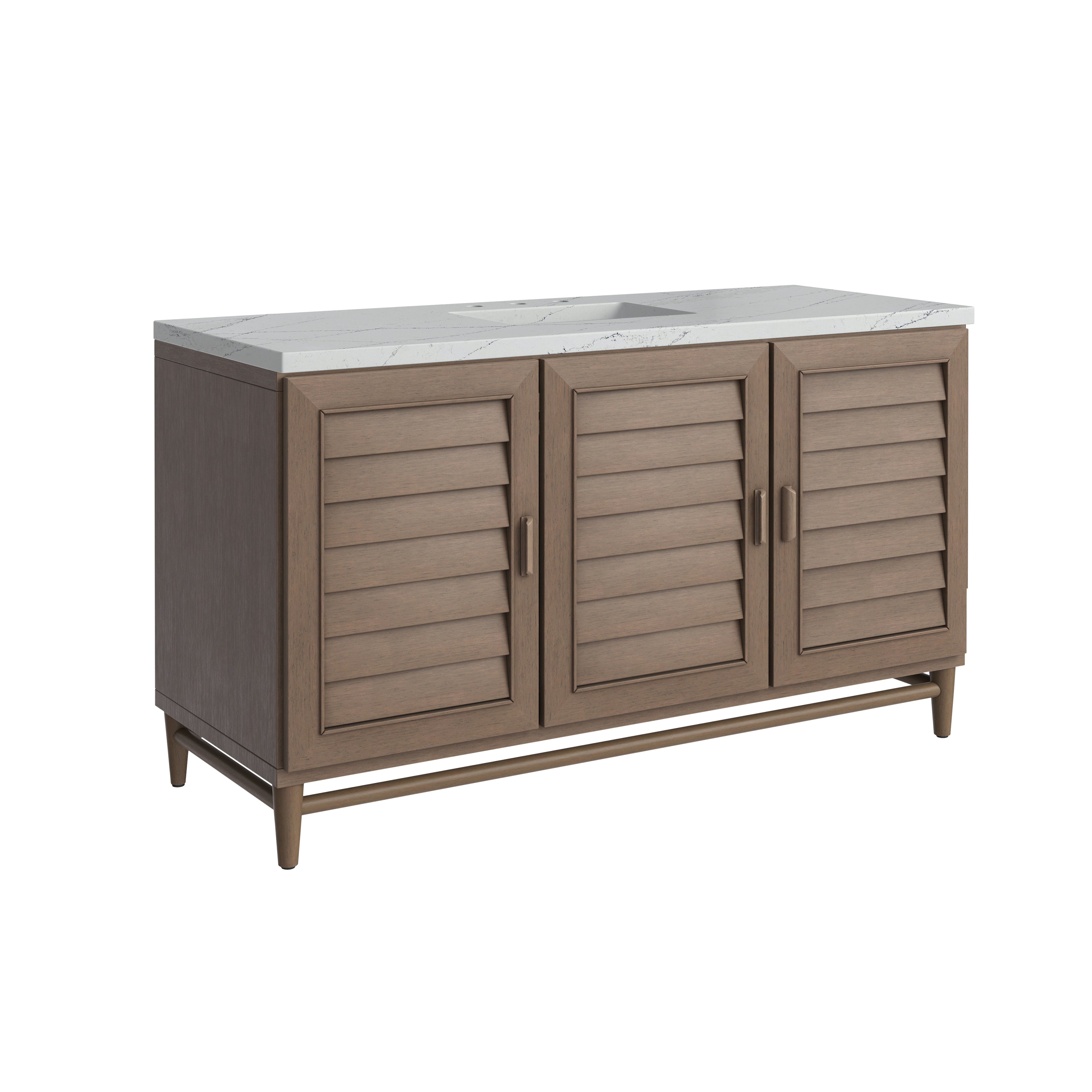 James Martin Portland 60" Single Vanity in Whitewashed Walnut with 3cm Countertop