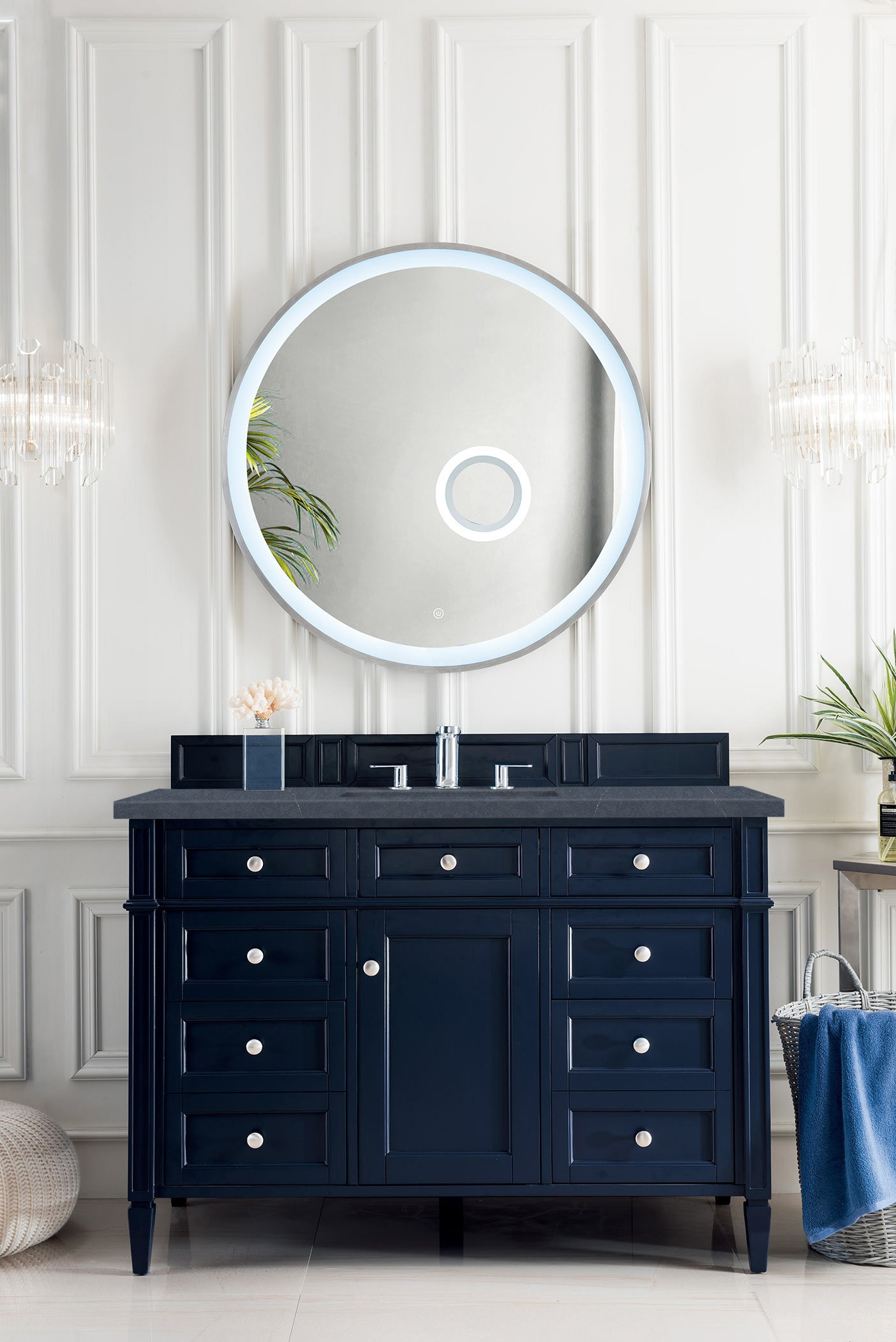 James Martin Brittany 48" Single Vanity in Victory Bleu with 3cm Countertop
