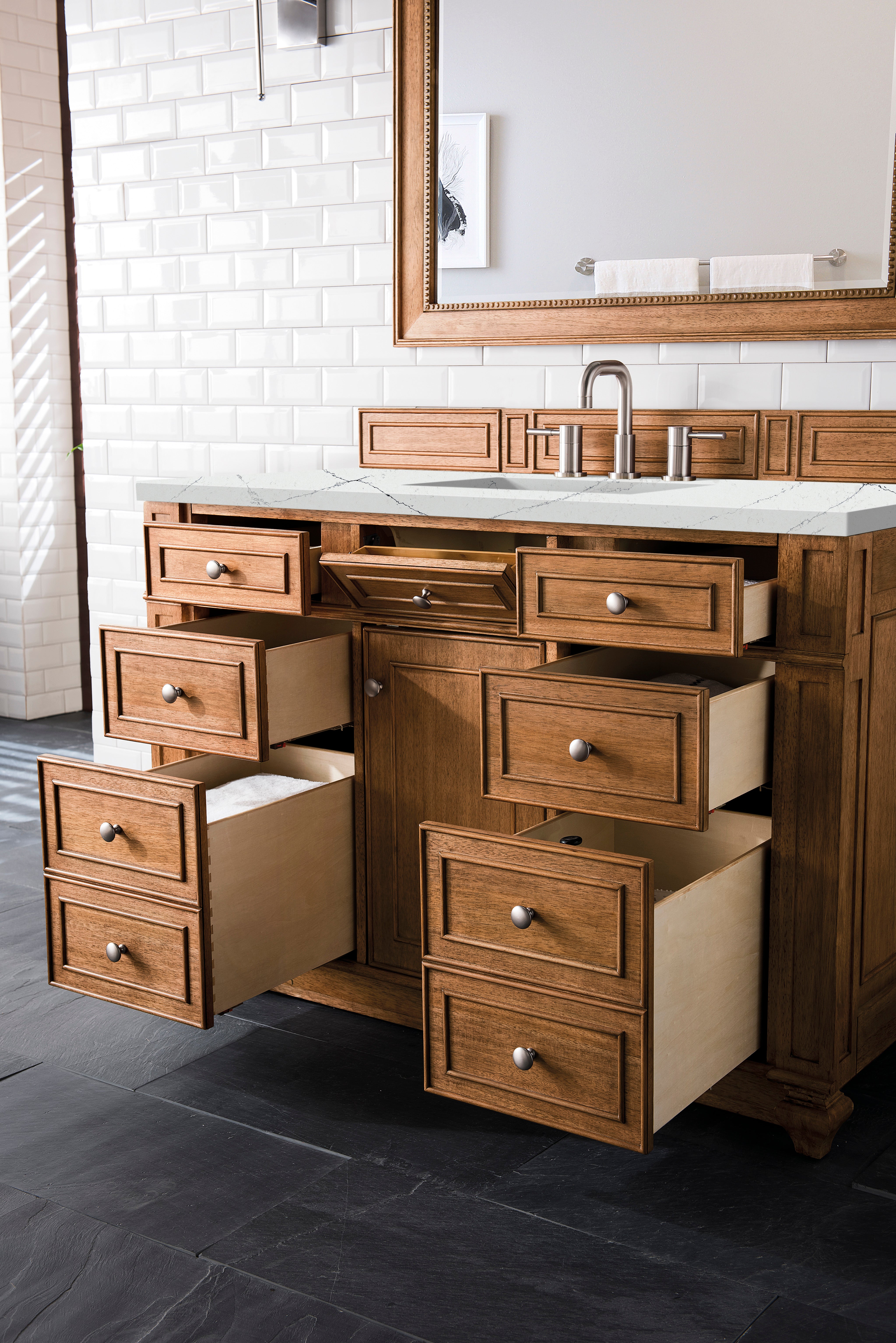 James Martin Bristol 48" Single Vanity in Saddle Brown with 3cm Countertop