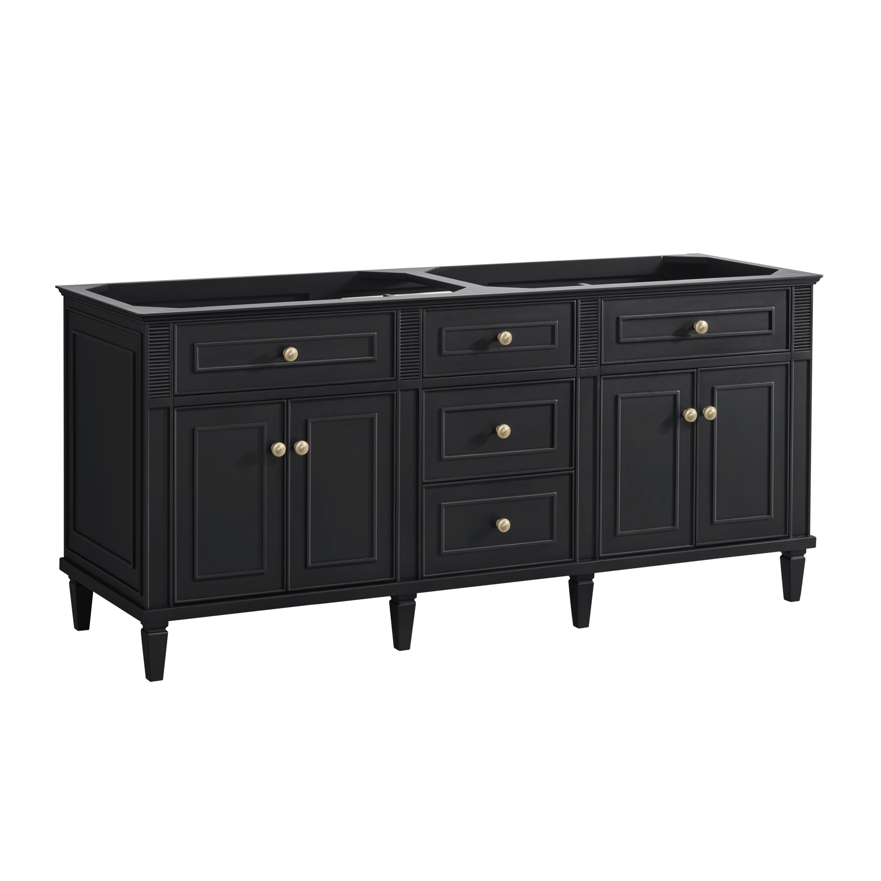 James Martin Lorelai 72" Double Vanity in Black Onyx with 3cm Countertop