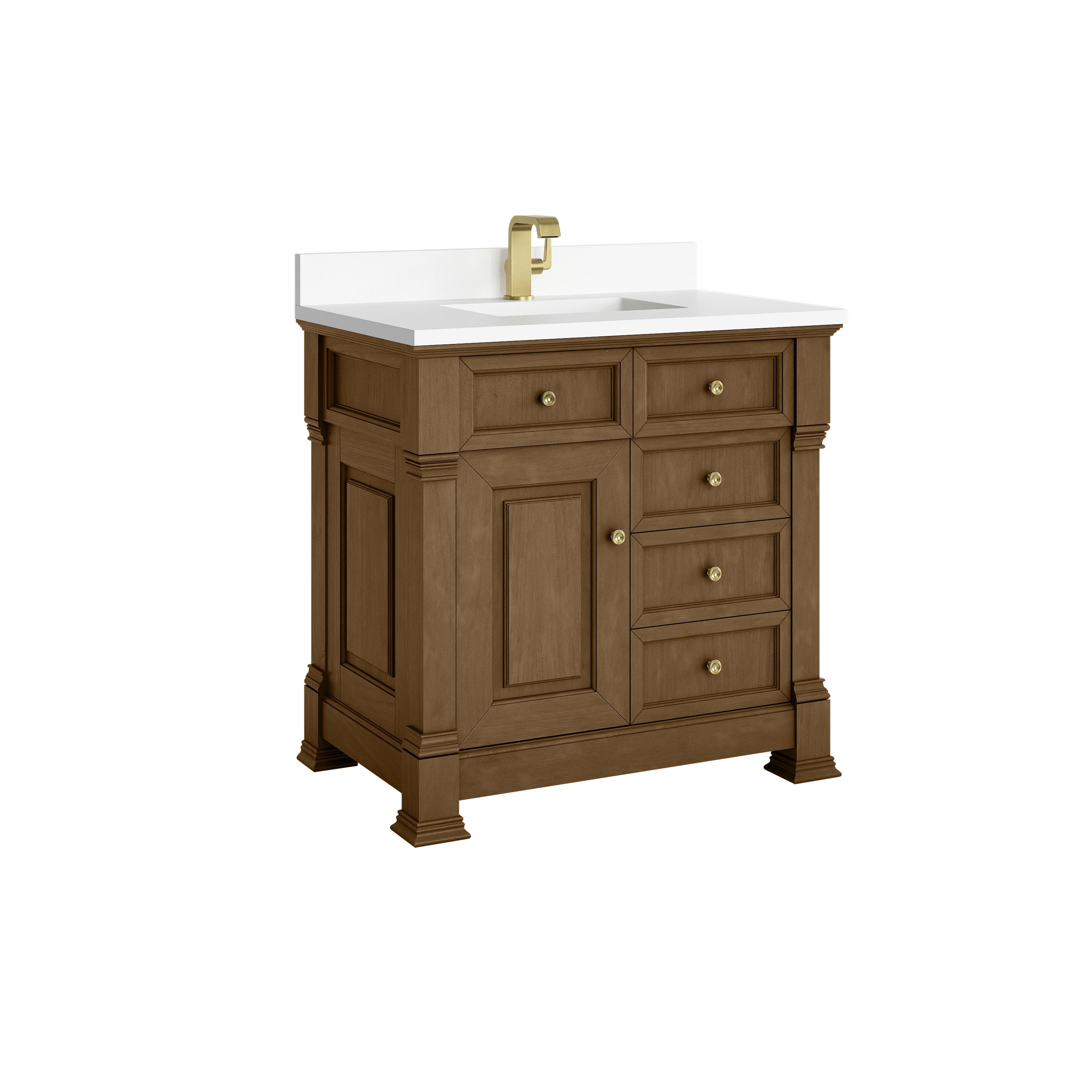 James Martin Brookfield 36" Single Vanity in Honey Oak with 3cm Countertop