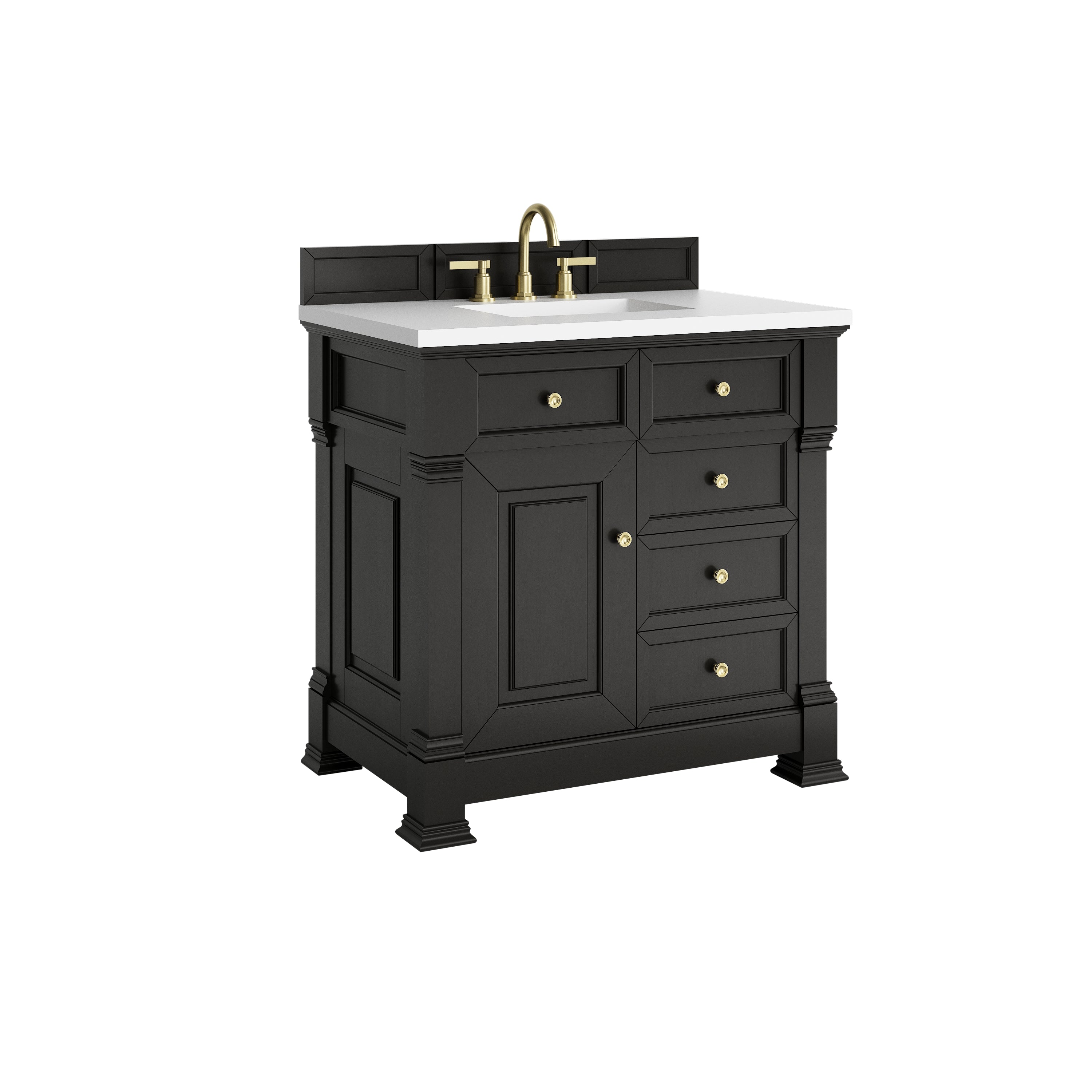 James Martin Brookfield 36" Single Vanity in Black Onyx with 3cm Countertop