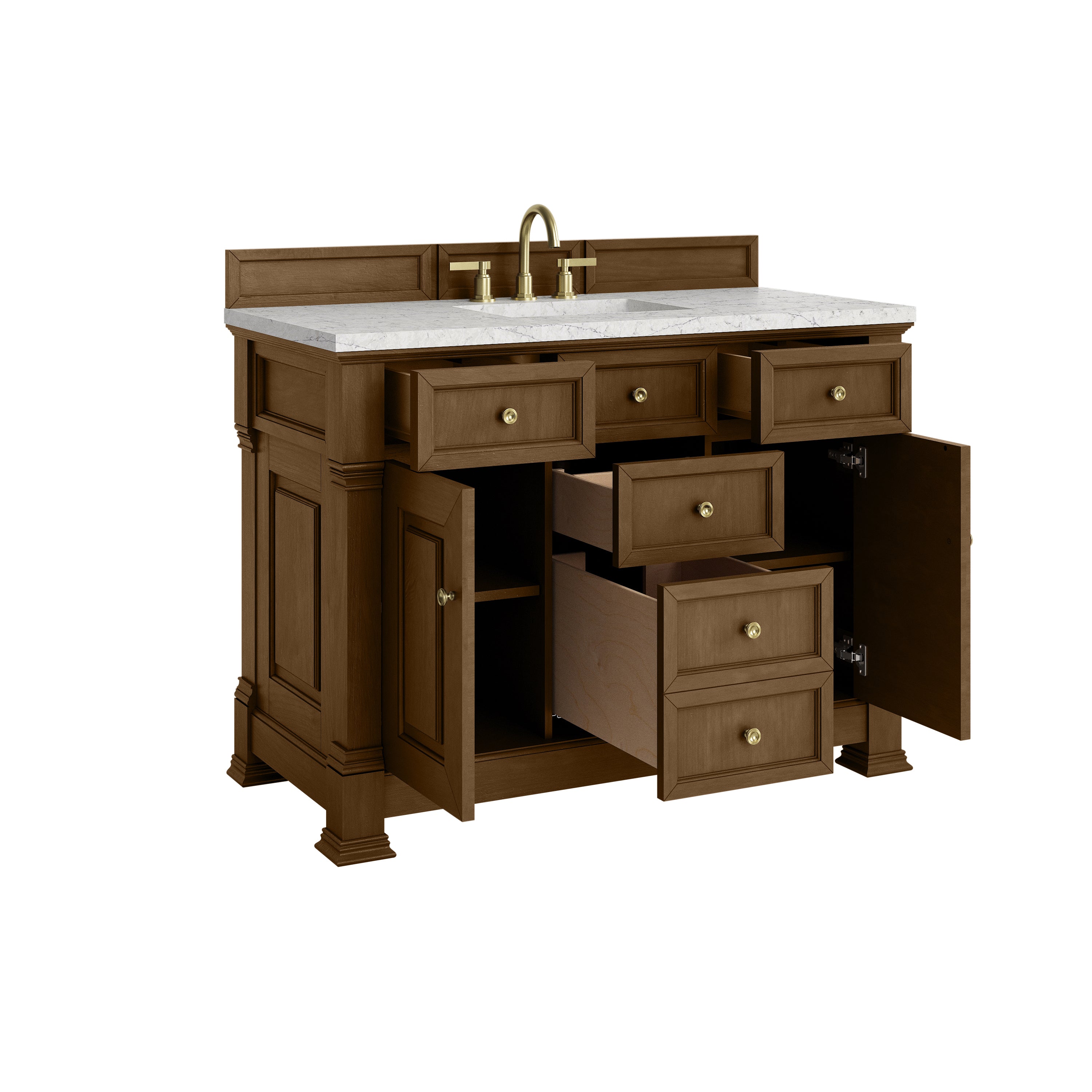 James Martin Brookfield 48" Single Vanity in Honey Oak with 3cm Countertop and FreePower Wireless Charger