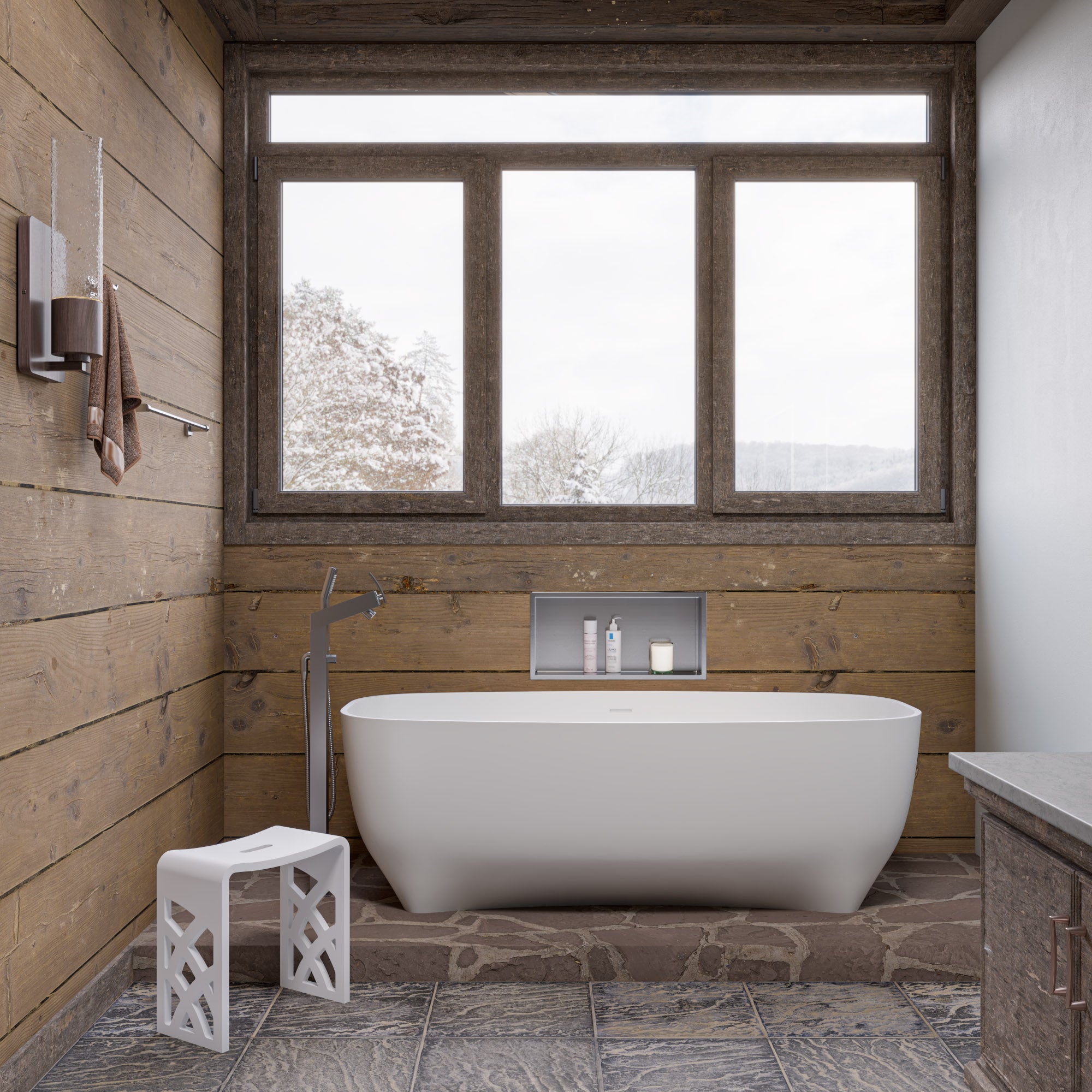 ALFI brand  AB9980 67" White Matte Solid Surface Resin Bathtub
