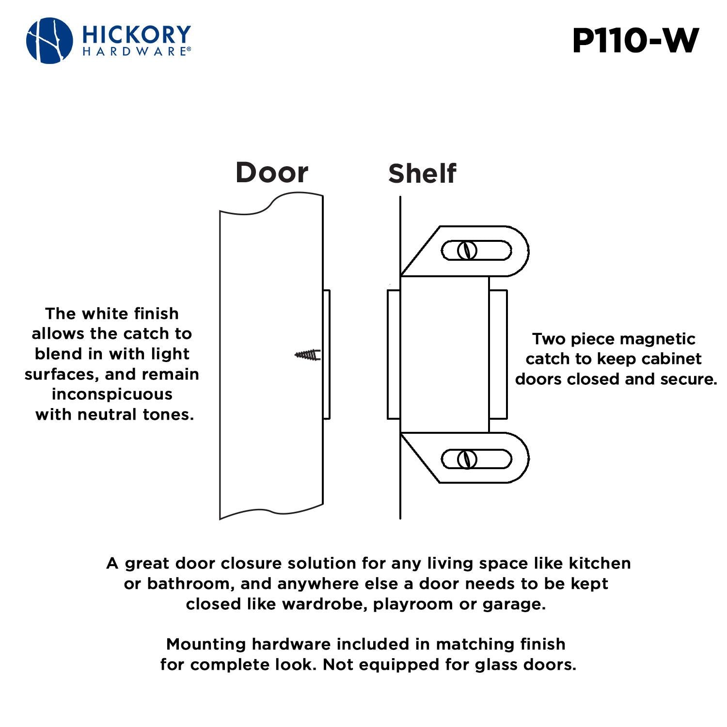 Hickory P110, 1-5/8 Inch Center to Center Catches