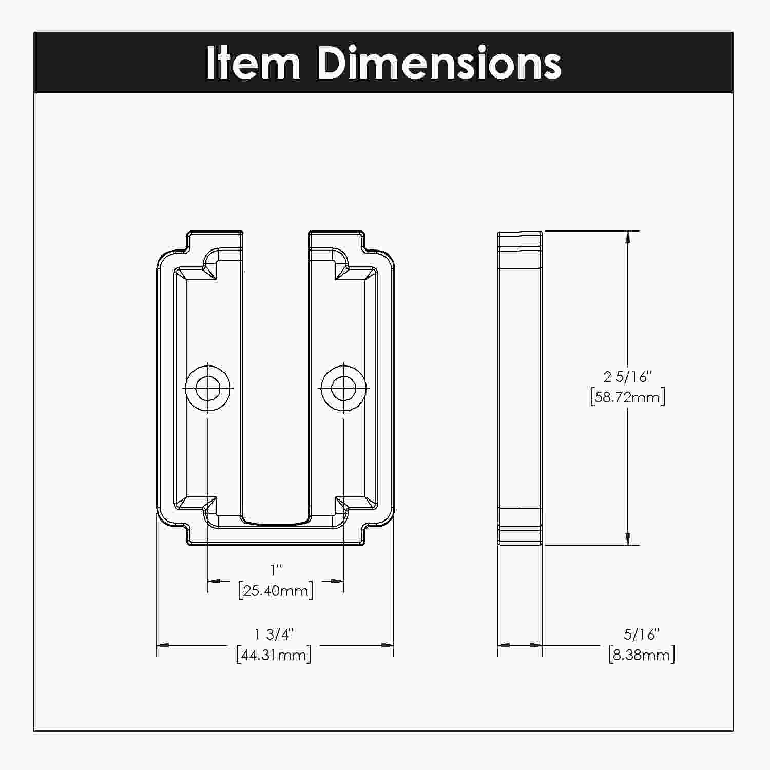 1 Inch Center to Center Coventry Hook Backplate
