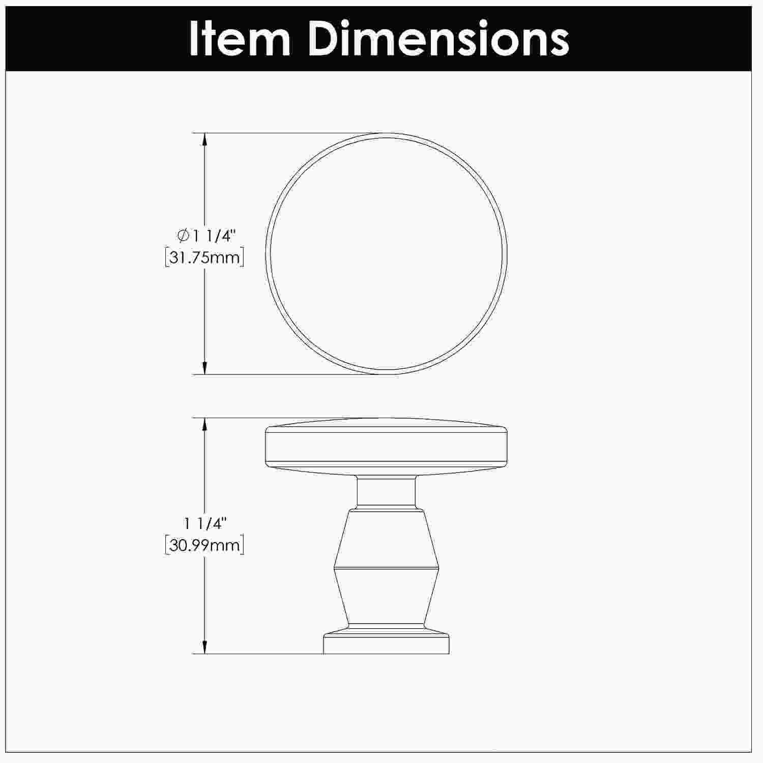 1-1/4 Inch Diameter Anders Round Knob
