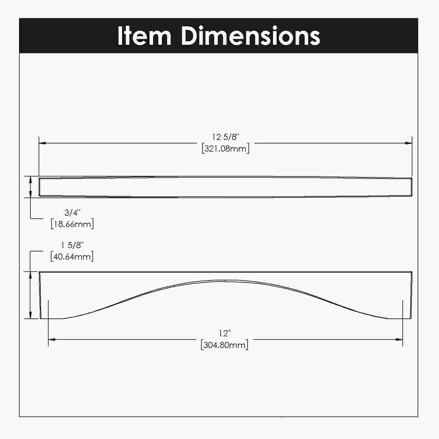 12 Inch Center to Center Channel Appliance Pull