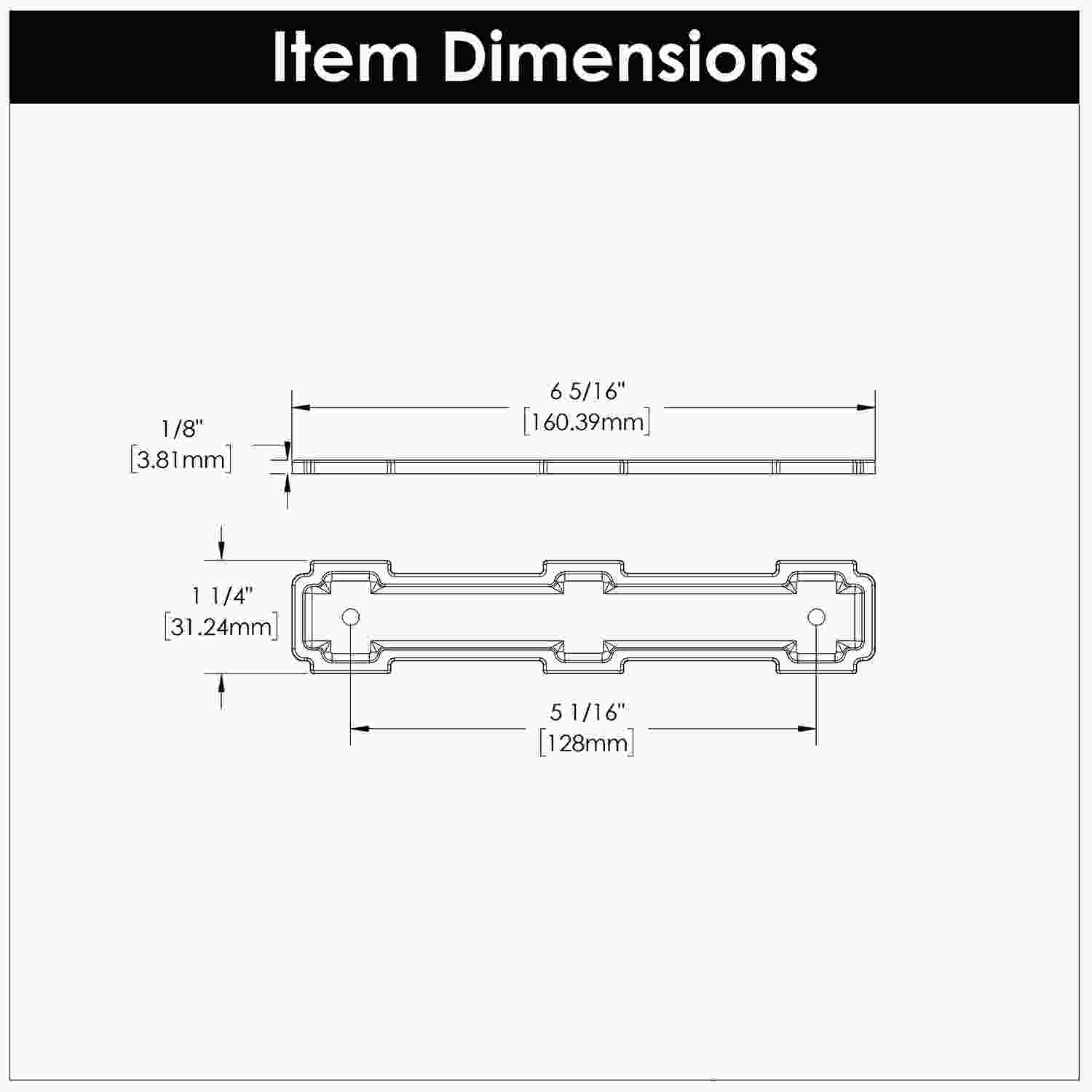 5-1/16 Inch (128mm) Center to Center Coventry Pull Backplate