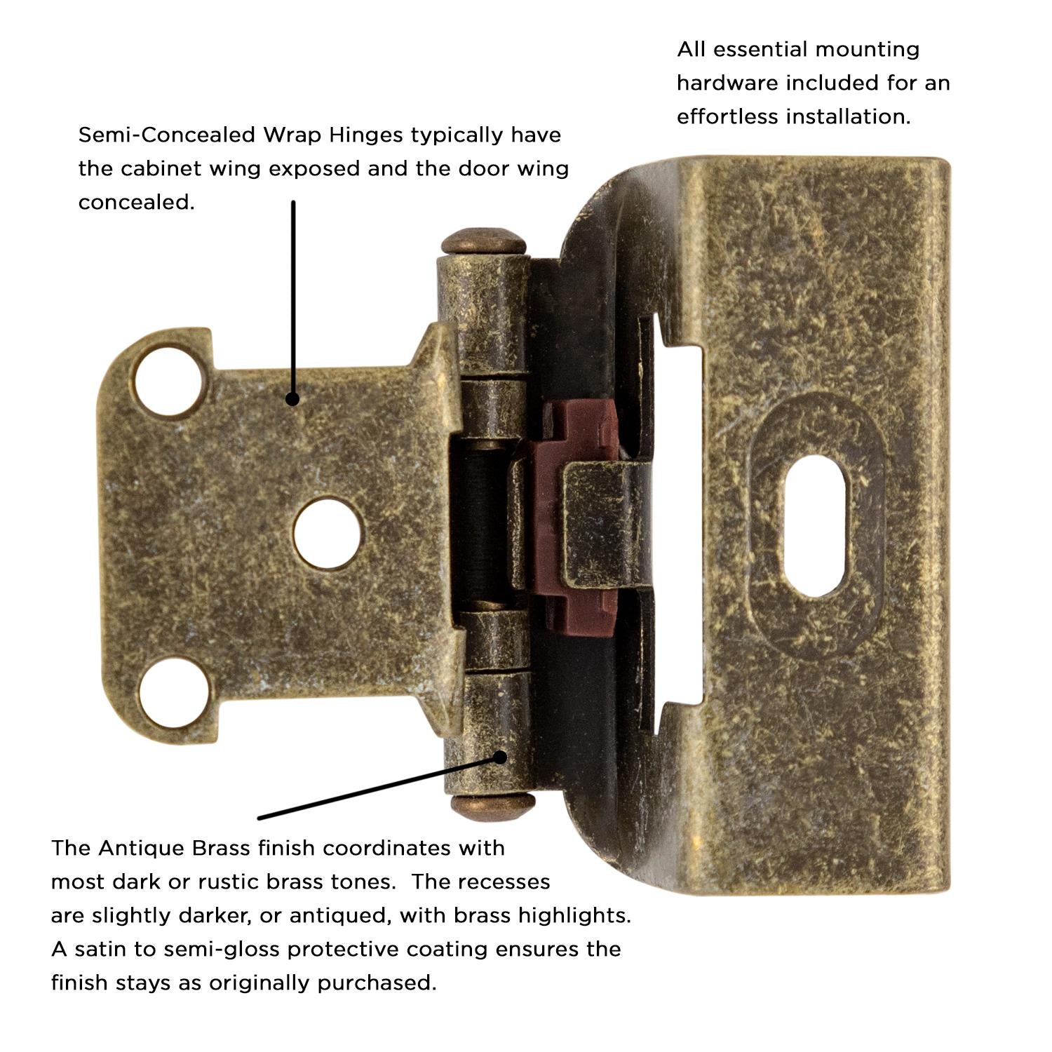 Hickory P5710F, Self-Closing Semi-Concealed