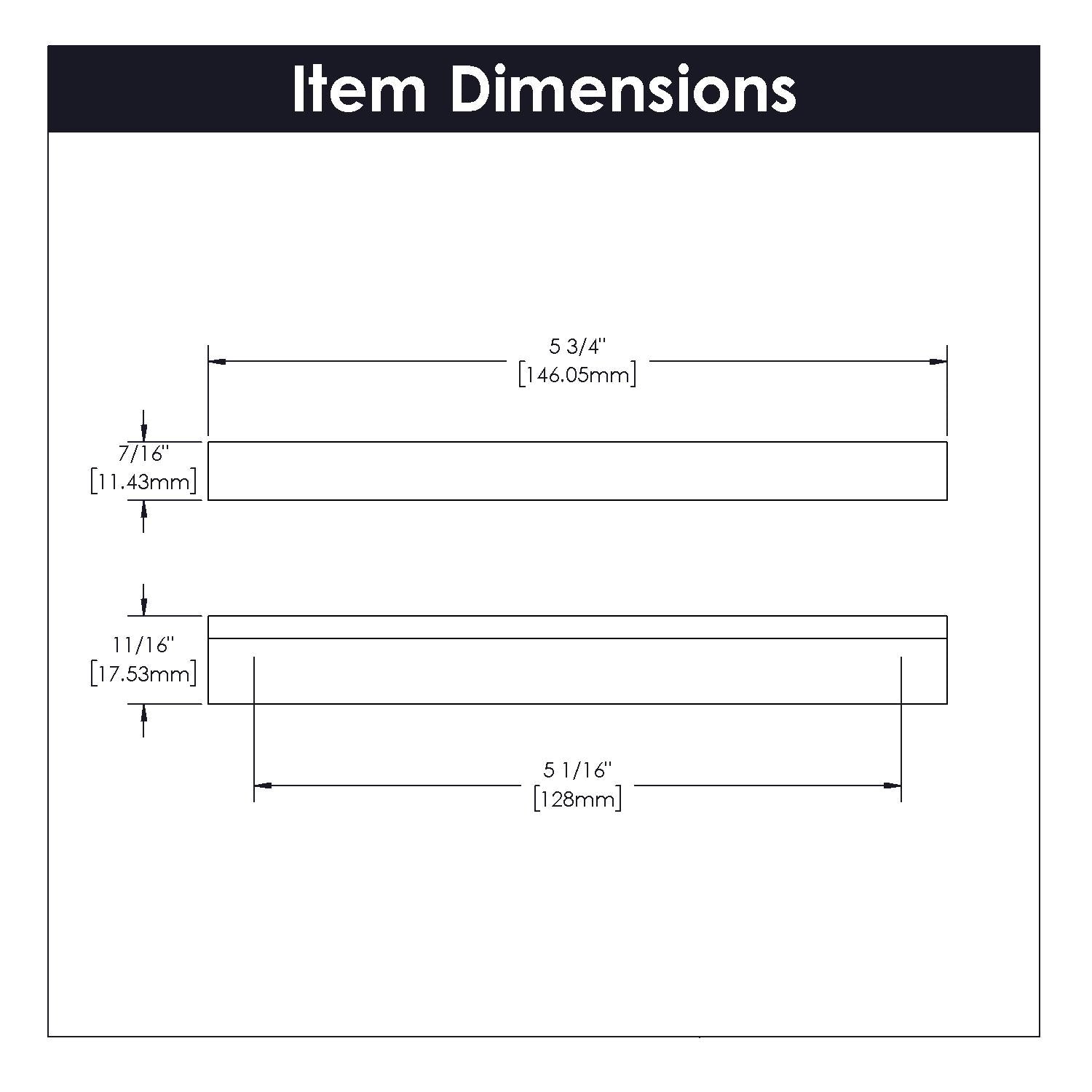 Hickory HH075268, 5-1/16 Inch (128mm) Center to Center Streamline Pull