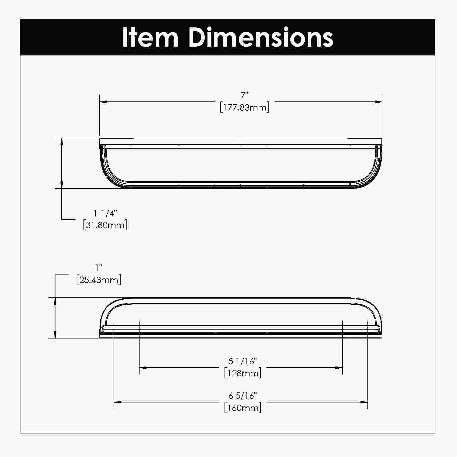 5-1/16 Inch (128mm) & 6-5/16 Inch (160mm) Center to Center Berkshire Cup Pull