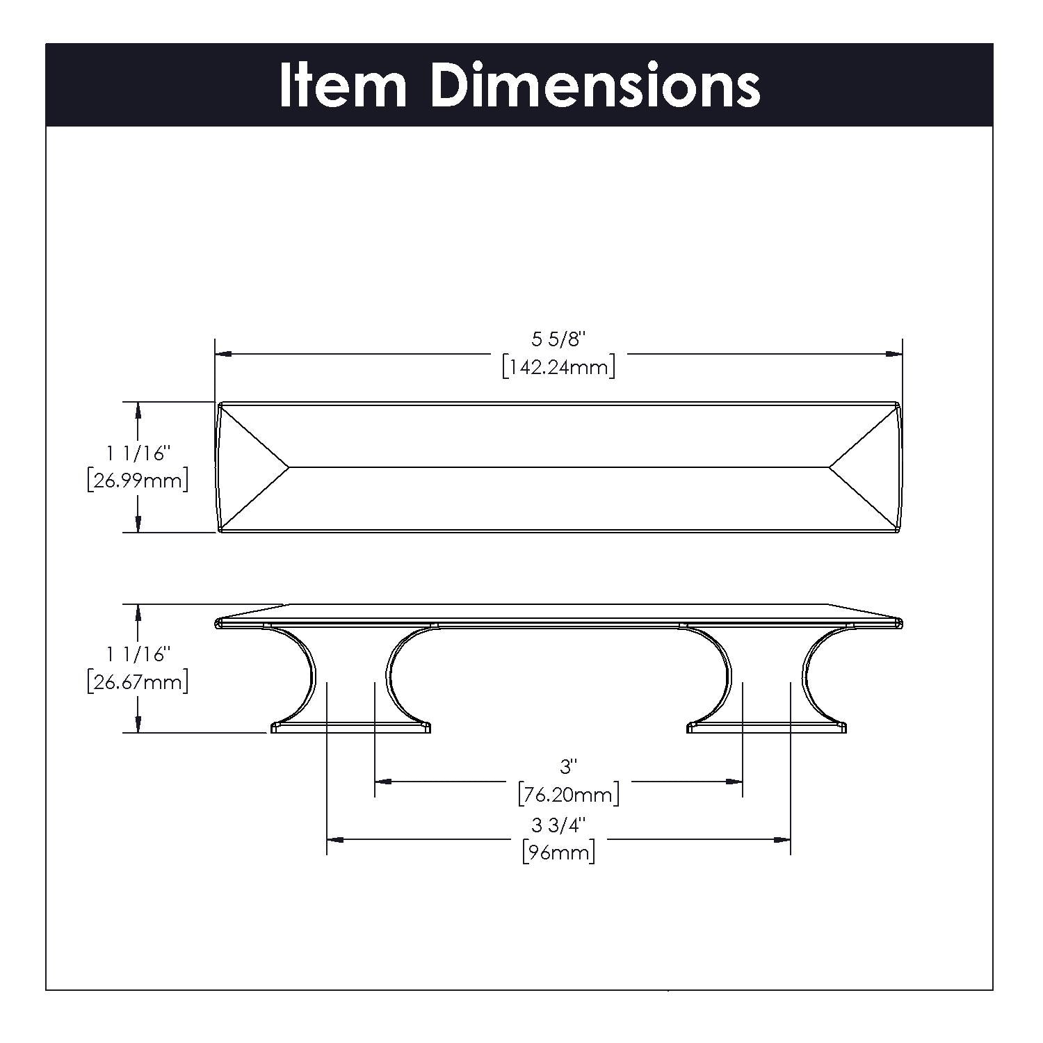Hickory P2153, 3 & 3-3/4 Inch (96mm) Bungalow Pull