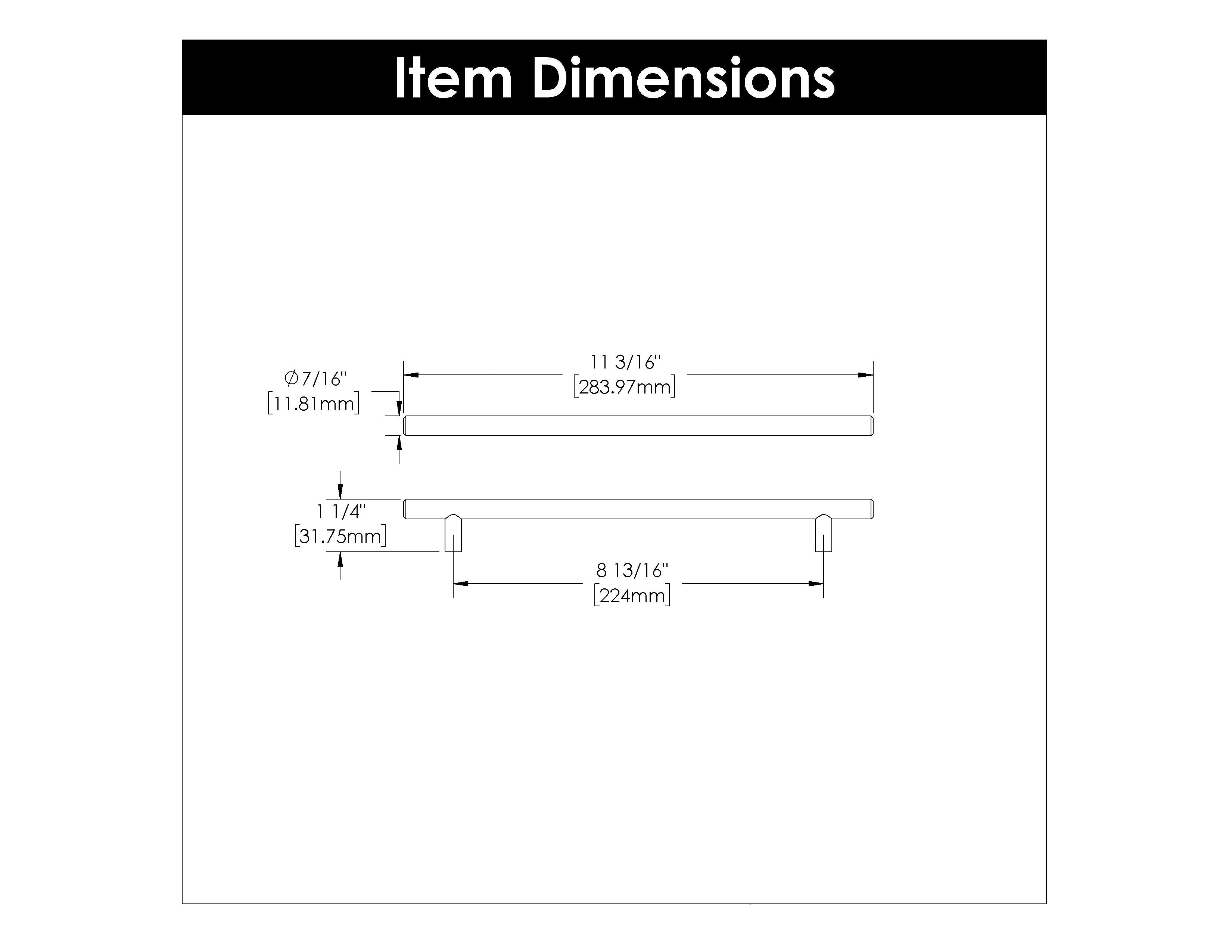 Hickory HH075598, 8-13/16 Inch (224mm) Bar Pulls Pull
