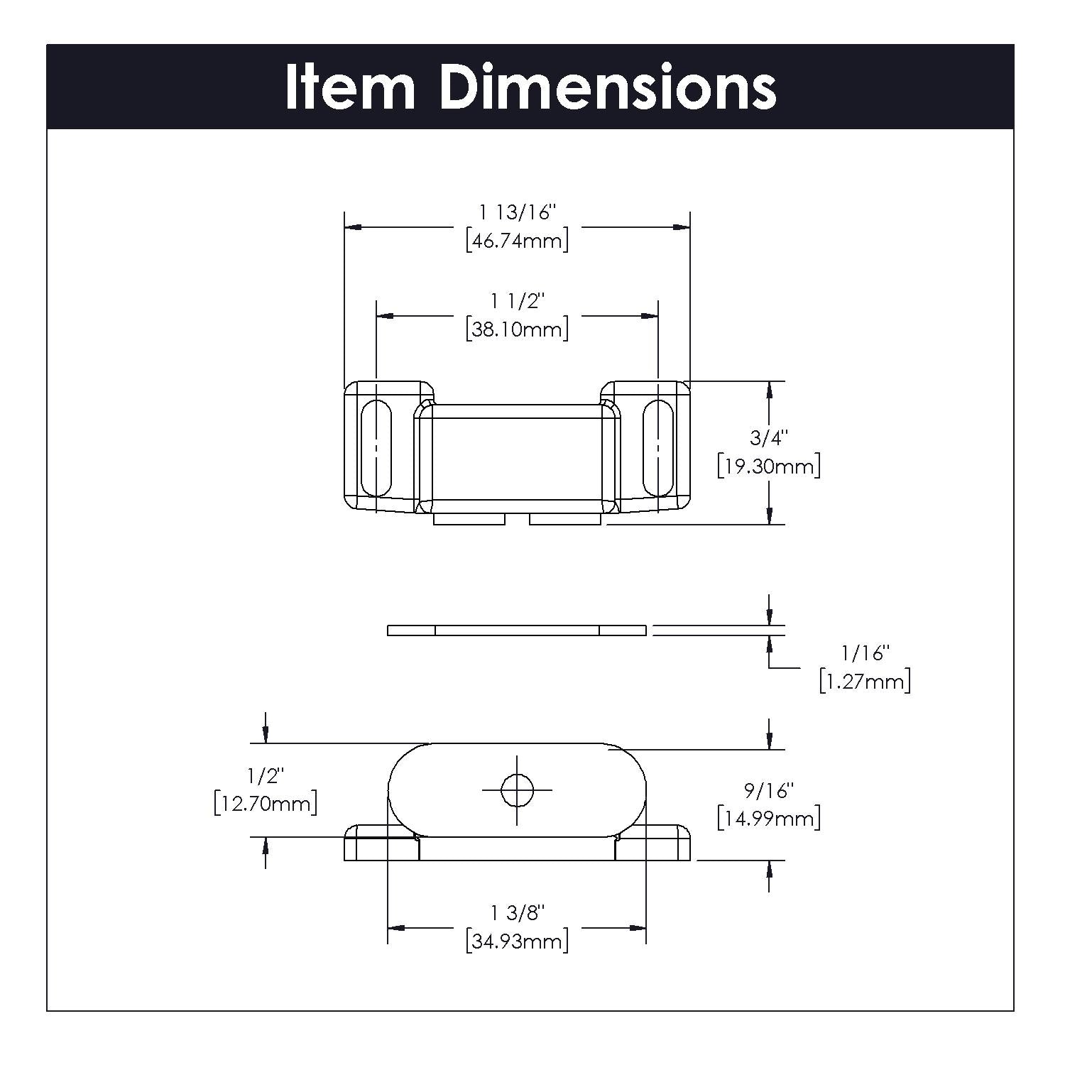Hickory P659, 1-1/2 Inch Center to Center Catches