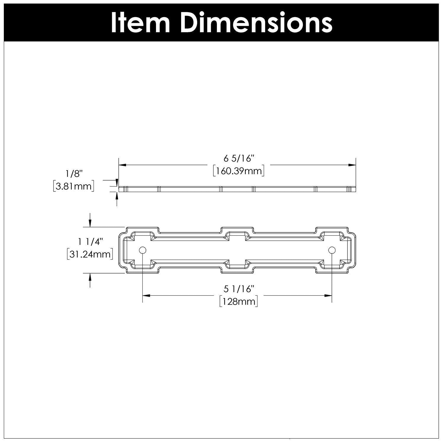 5-1/16 Inch (128mm) Center to Center Coventry Pull Backplate