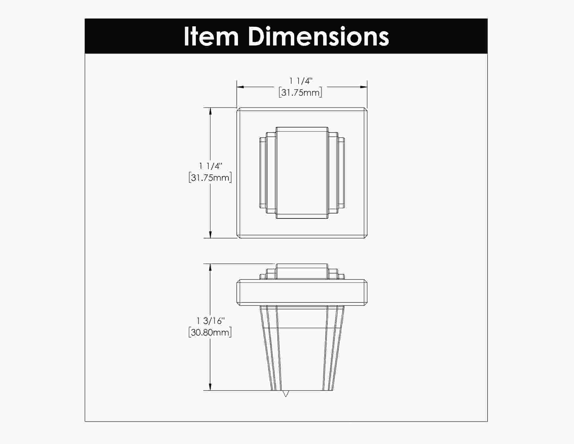 1-1/4 Inch Square Belleclaire Square Knob