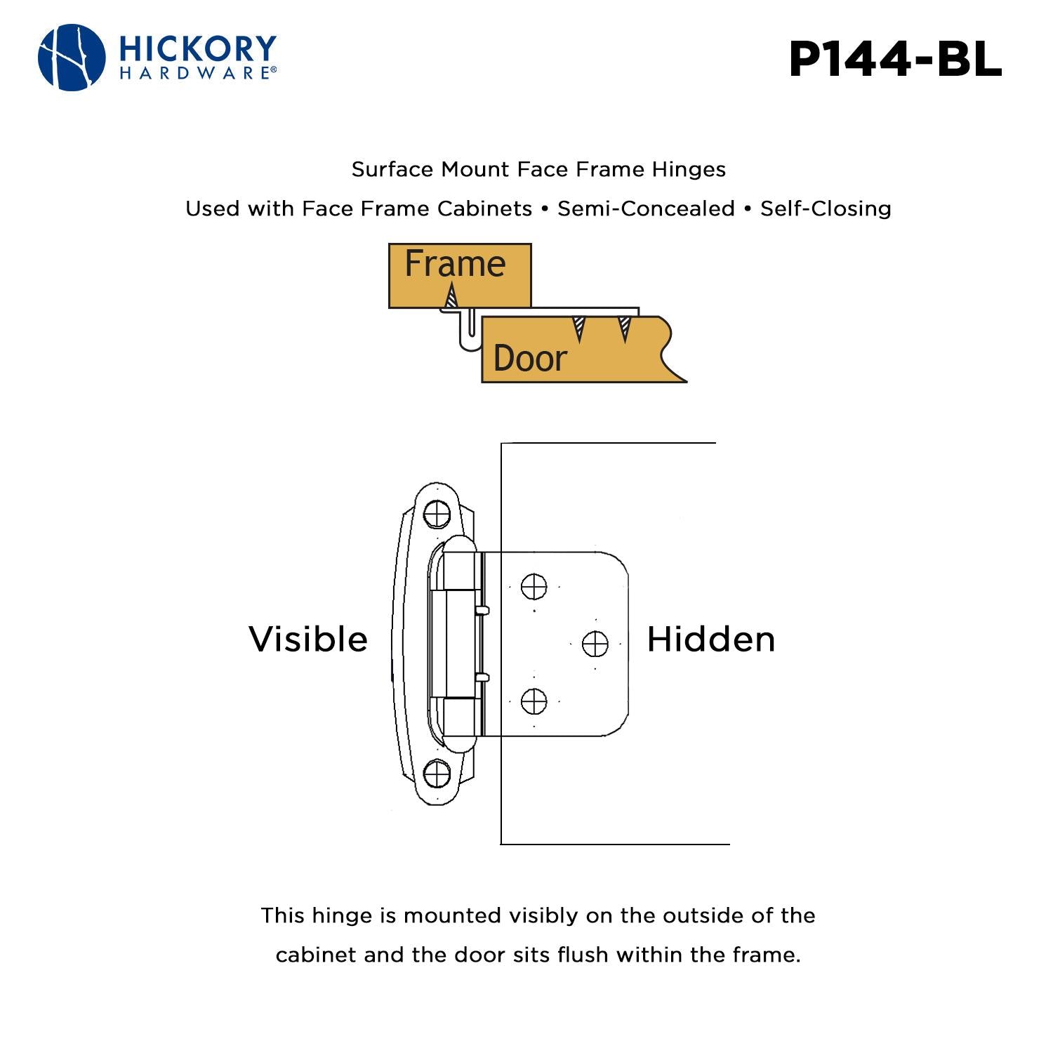 Hickory P144, Surface Self-Closing Hinge