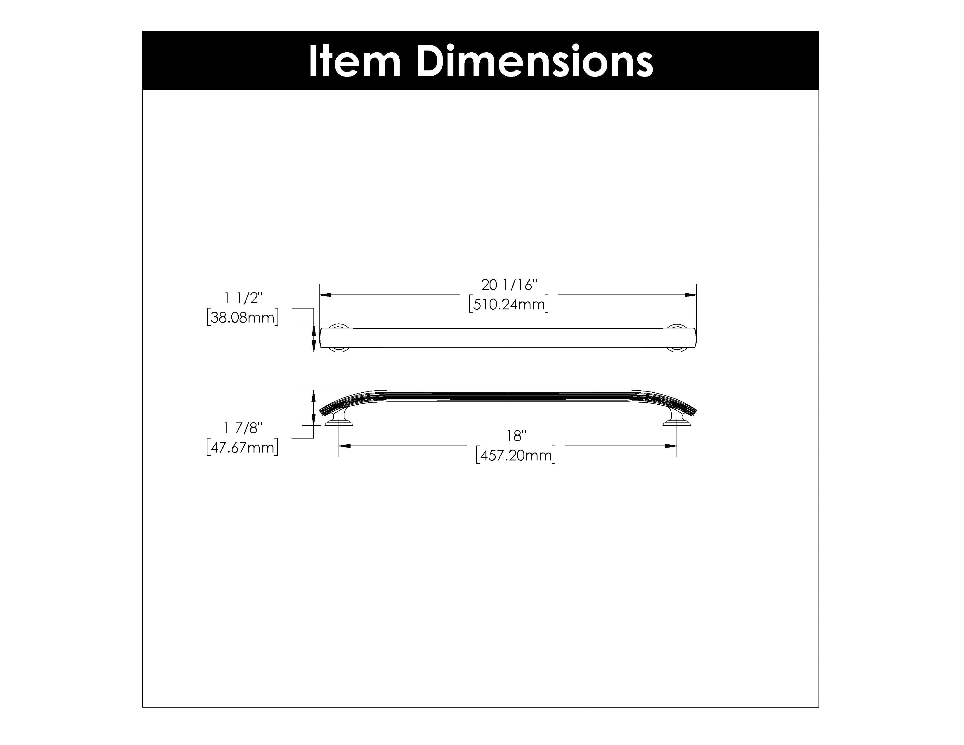 Hickory P2148, 18 Inch Center to Center American Diner Appliance Pull