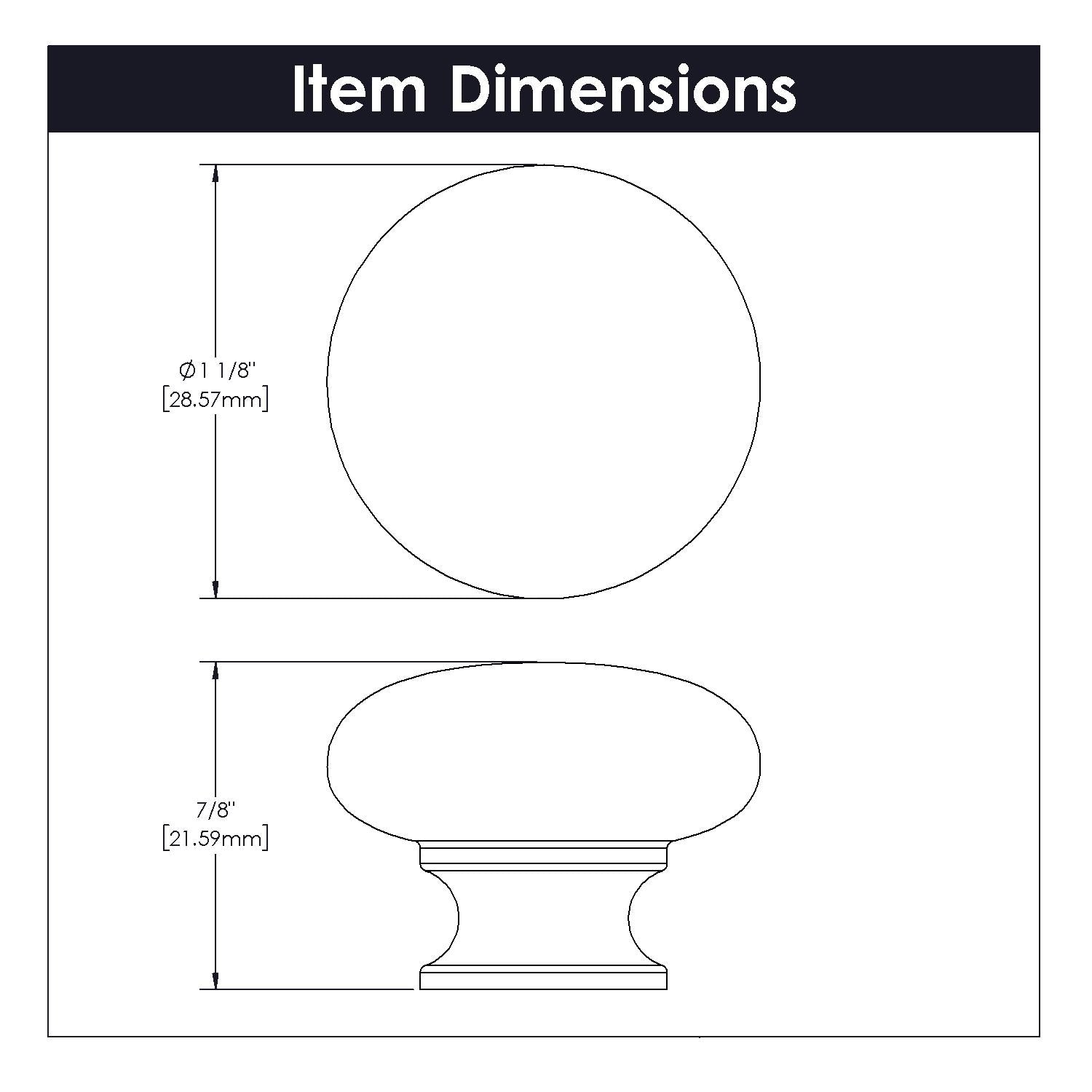 Hickory P770, 1-1/8 Inch Diameter Cottage Knob