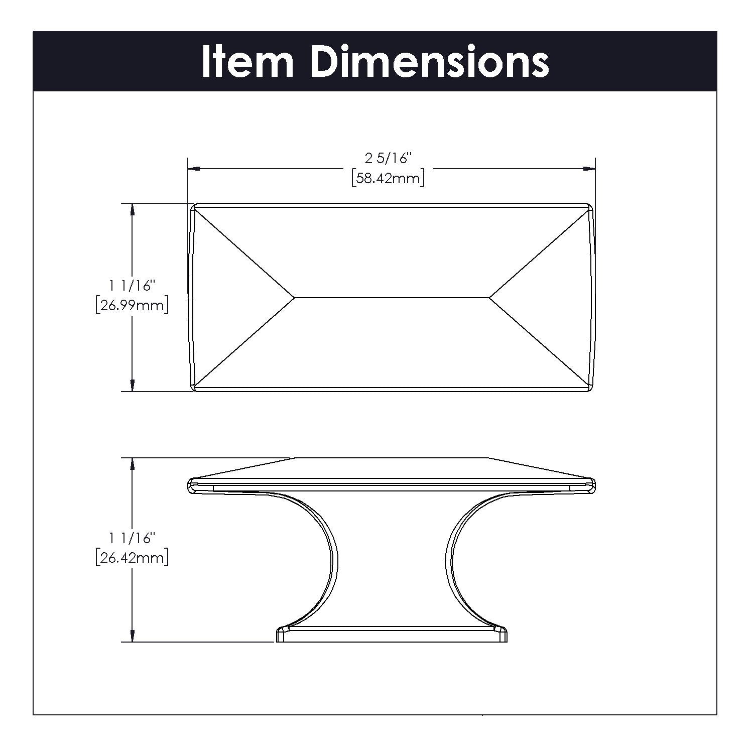 Hickory P2152, 2-5/16 Inch x 1-1/16 Inch Bungalow Knob