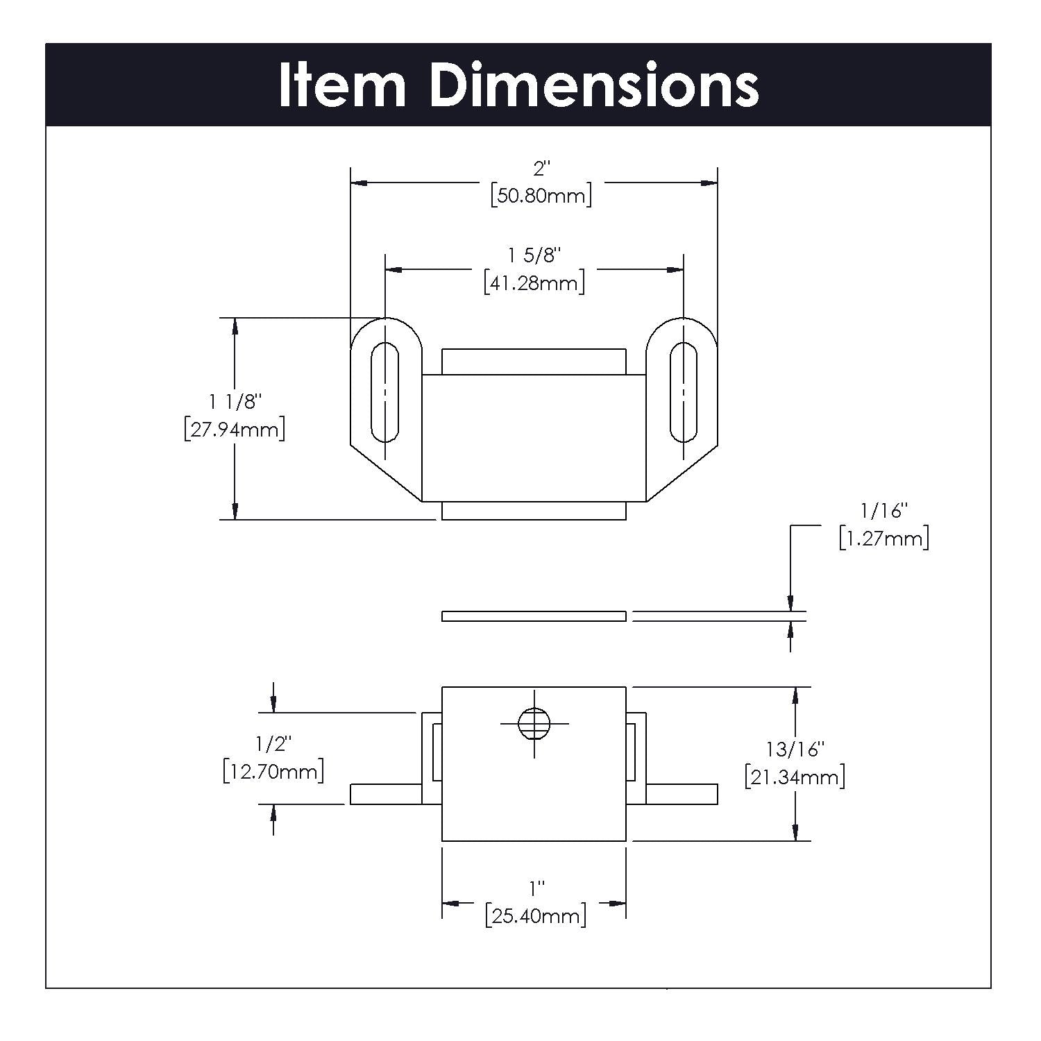 Hickory P110, 1-5/8 Inch Center to Center Catches