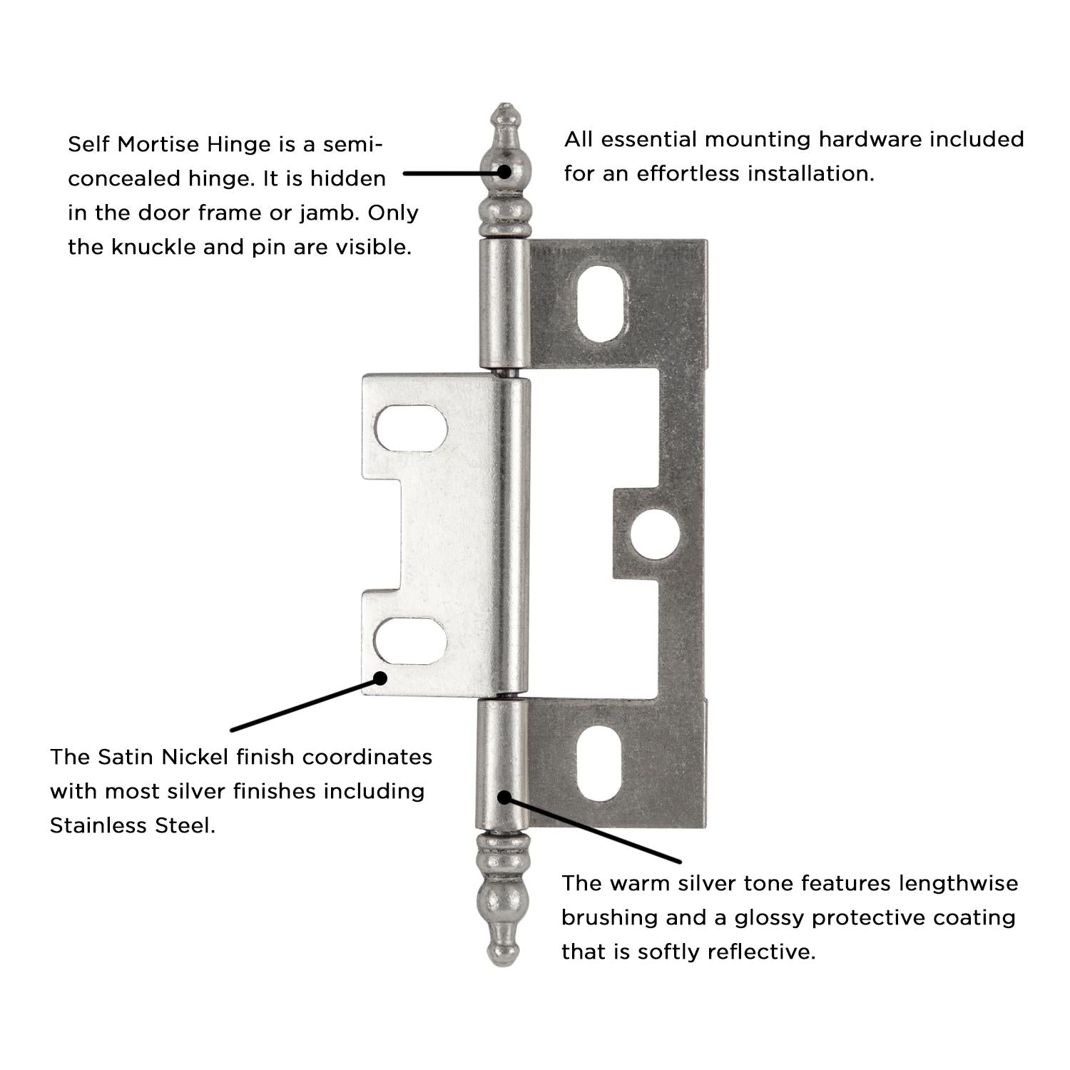 Hickory P8293, Self Mortise Hinge