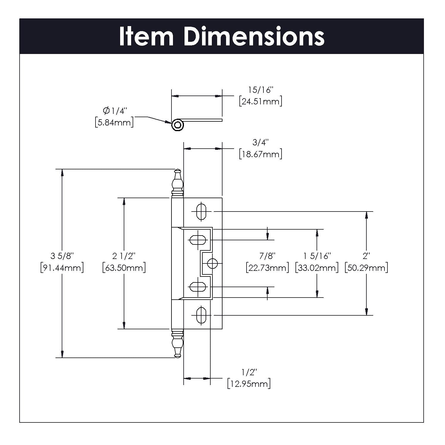 Hickory P8293, Self Mortise Hinge