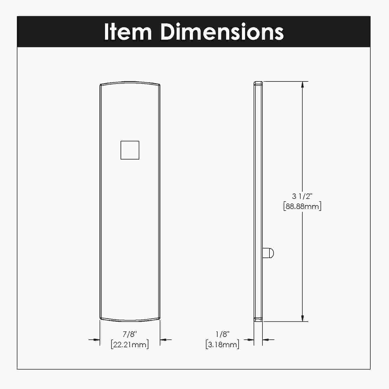 3-1/2 Inch x 7/8 Inch Bijou Astoria Backplate