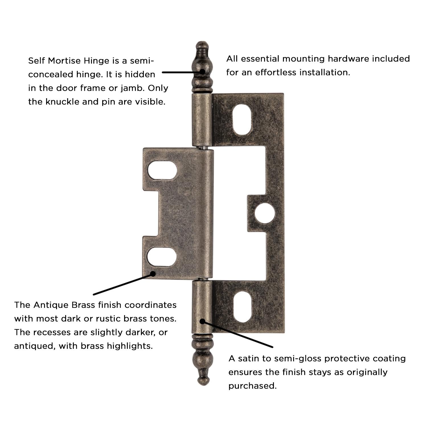 Hickory P8293, Self Mortise Hinge
