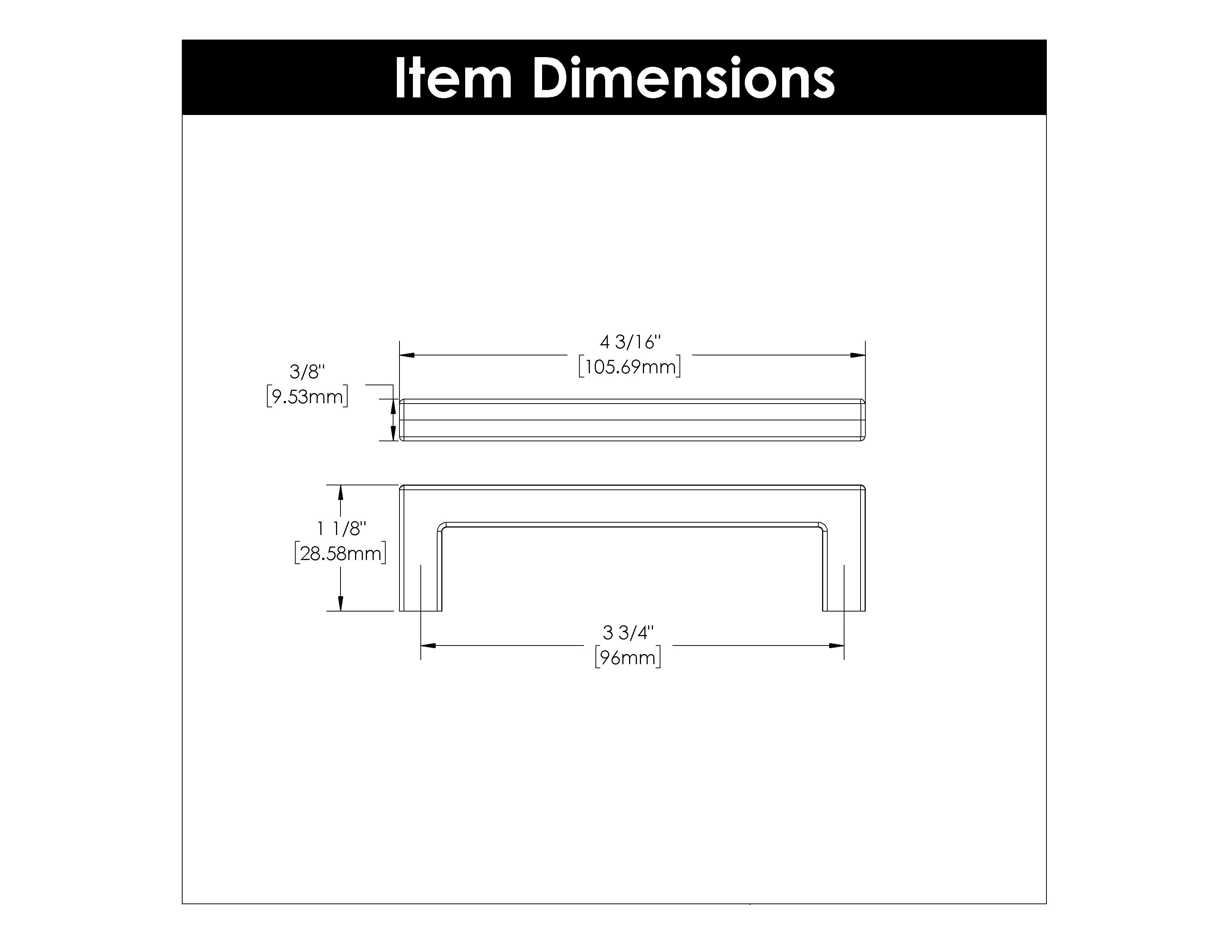 3-3/4 Inch (96mm) Center to Center Skylight Pull